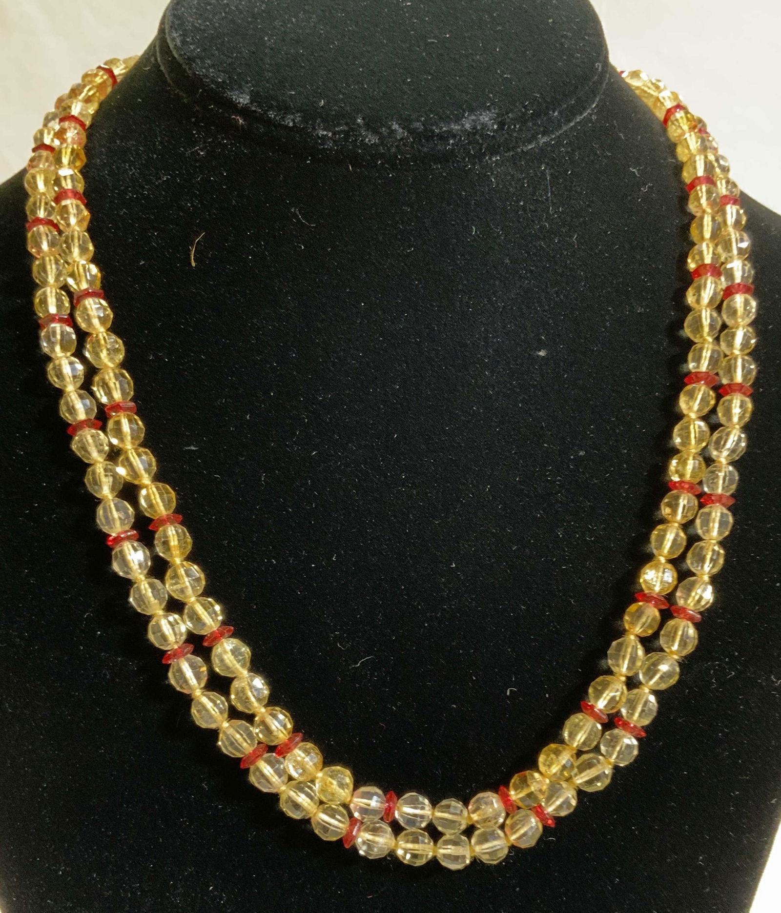 Citrine Beaded Necklace w 14K Gemstone Clasp (1 of 6)