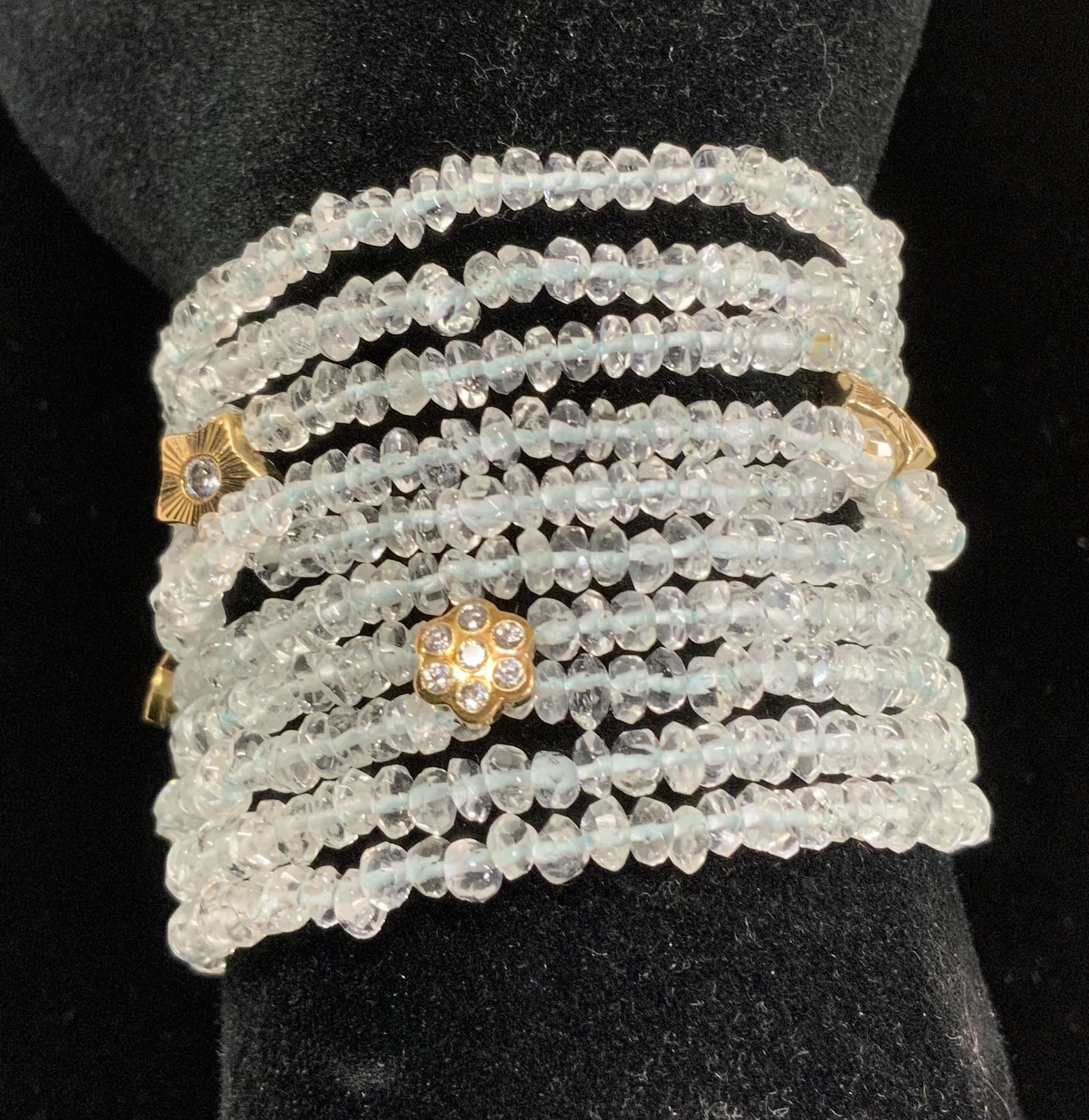 Aquamarine 14k Gold Multi Strand Bracelet (1 of 8)