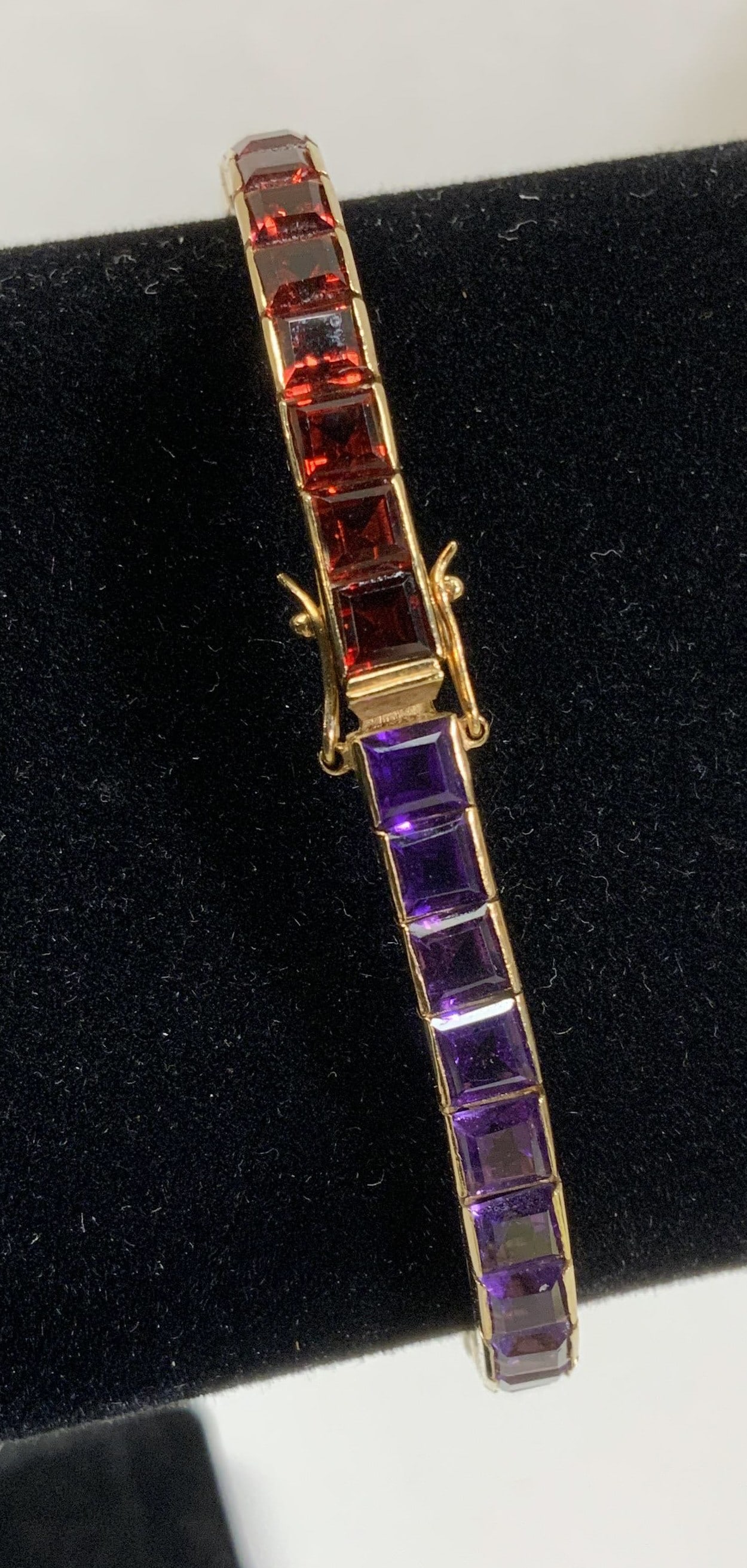 14K Gold Multi Gem Tennis Bracelet, 15 grams (1 of 7)