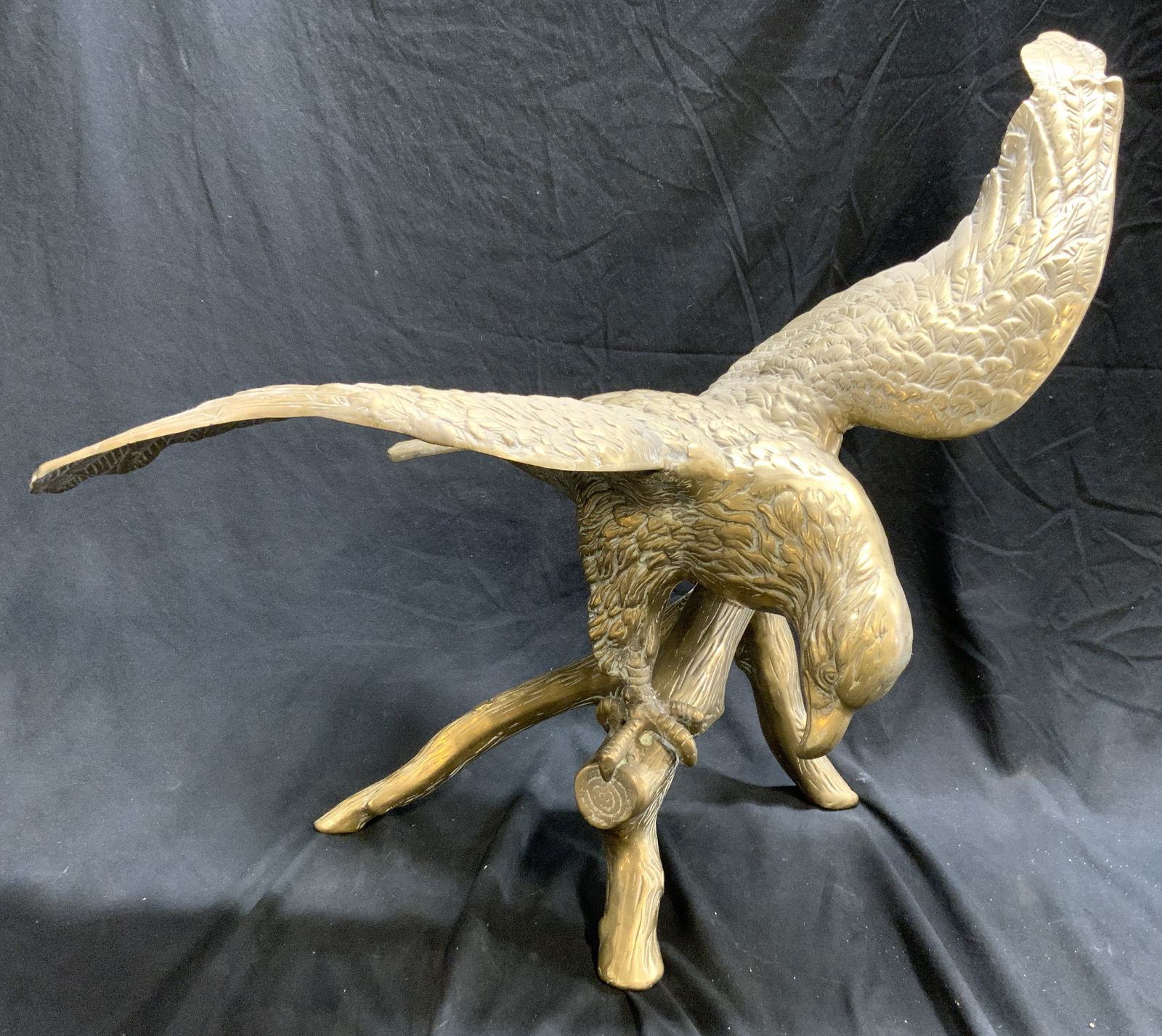 XL Vintage Brass Eagle On Branch Sculpture 2.5ft (1 of 8)