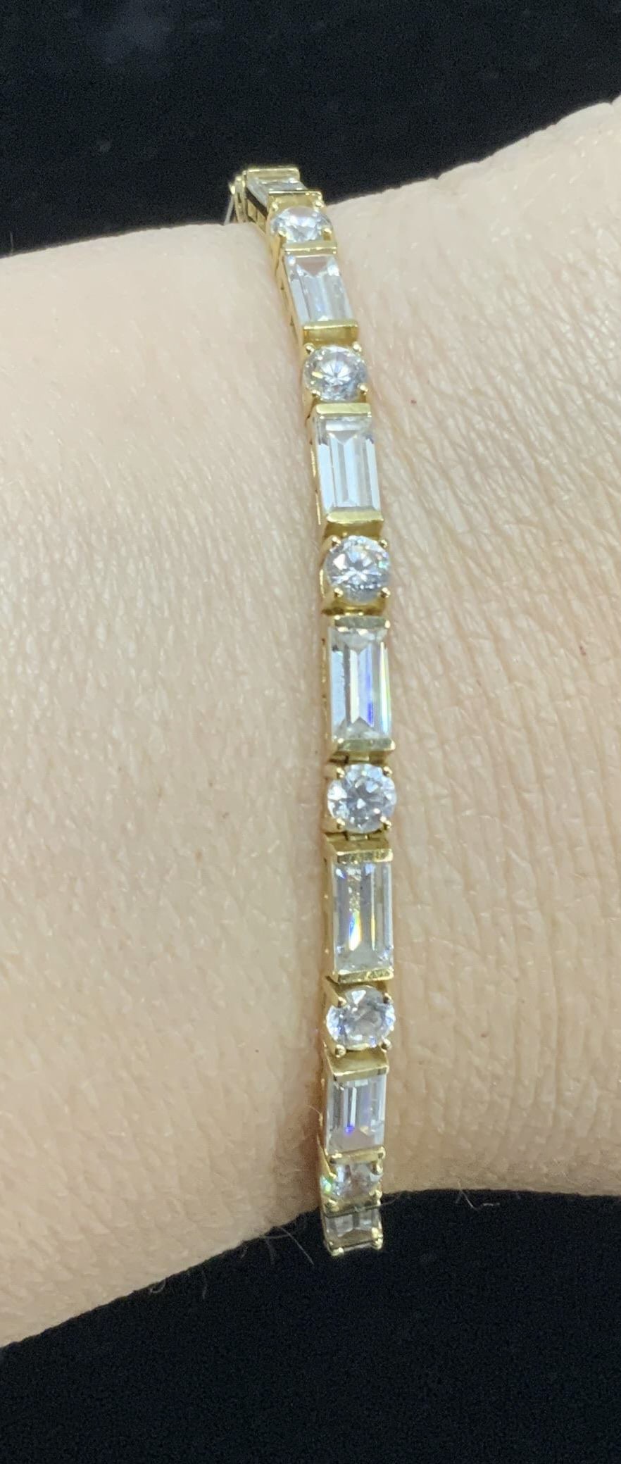 IEG 14K Gold Cubic Zirconia Tennis Bracelet (1 of 6)