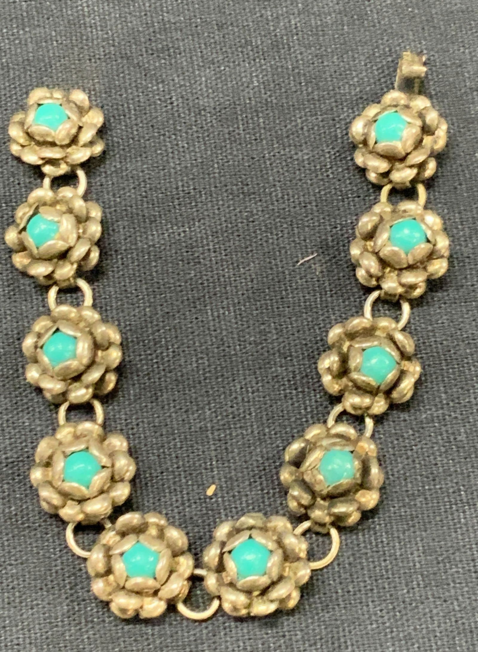 Vntg Sterling Silver Rose Bracelet (1 of 6)