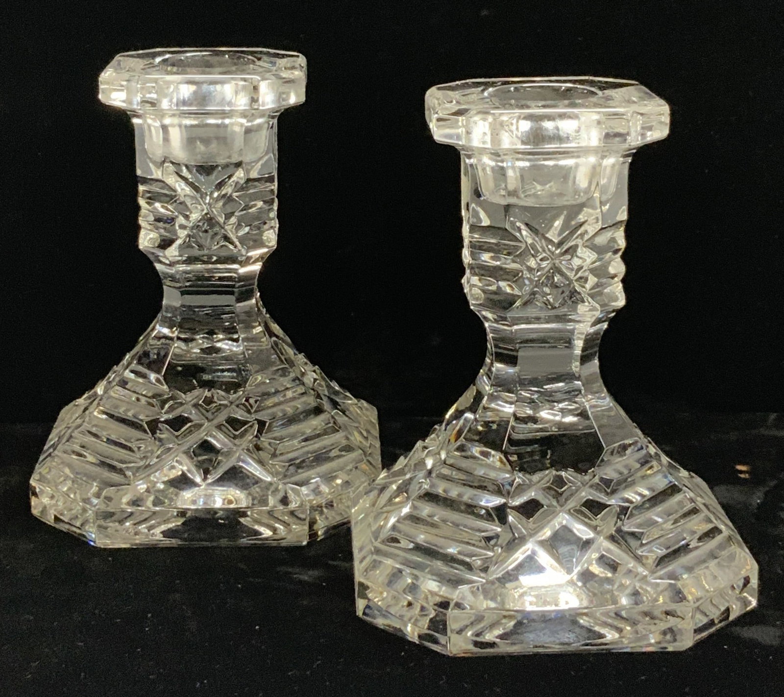 Pair Waterford Cut Crystal Candle Holders, Ireland (1 of 6)