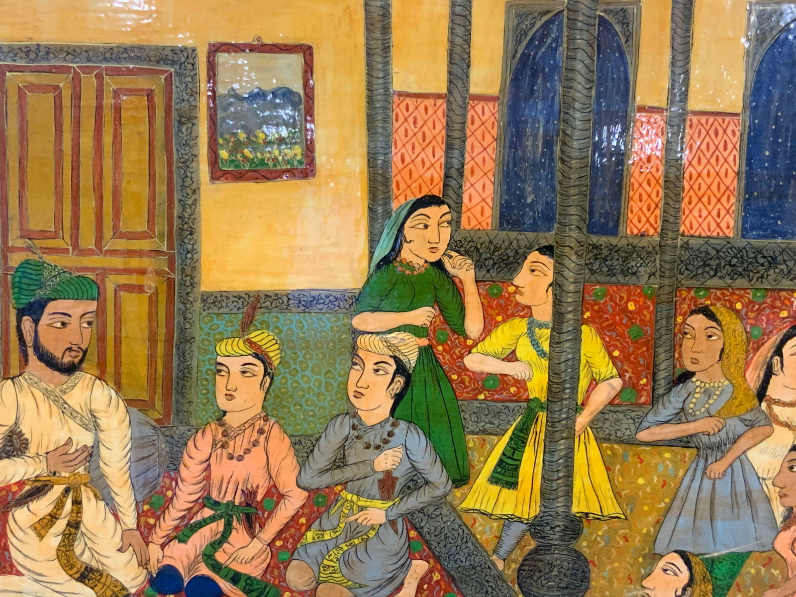 Vntg Lacquered Mughal Painting On Panel (1 of 8)