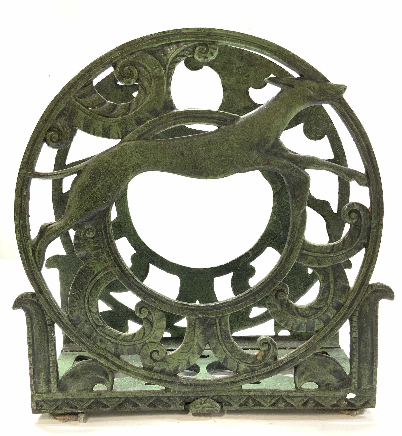 Verdigris Cast Iron Magazine Stand, Antique (1 of 7)