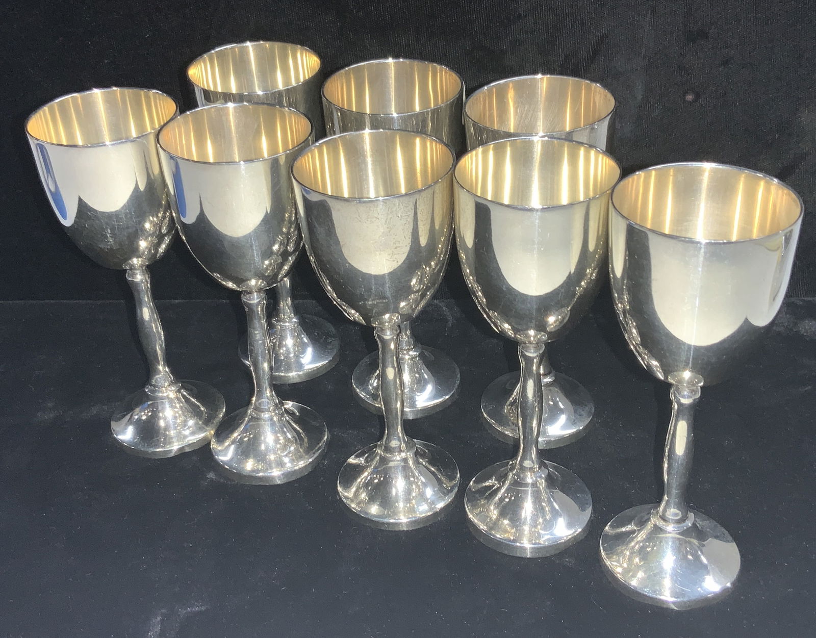 Set 8 STERLING SILVER Stemware, 452.6 G (1 of 7)