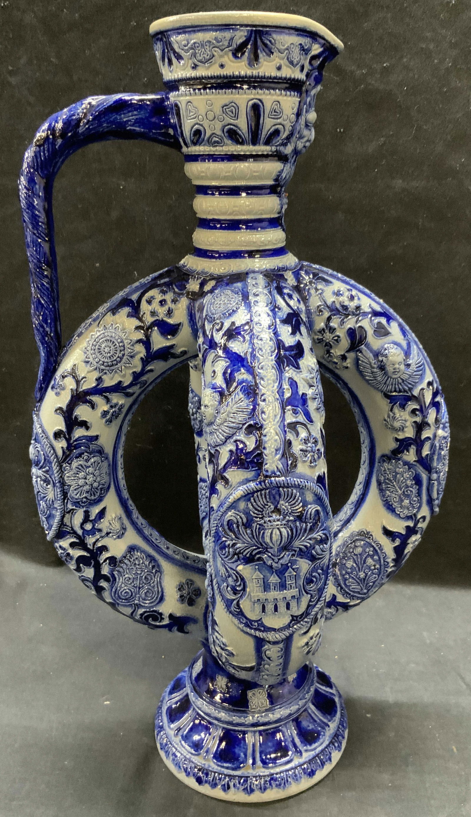 Antique Westerwald Salt Glazed Stoneware Ewer (1 of 12)