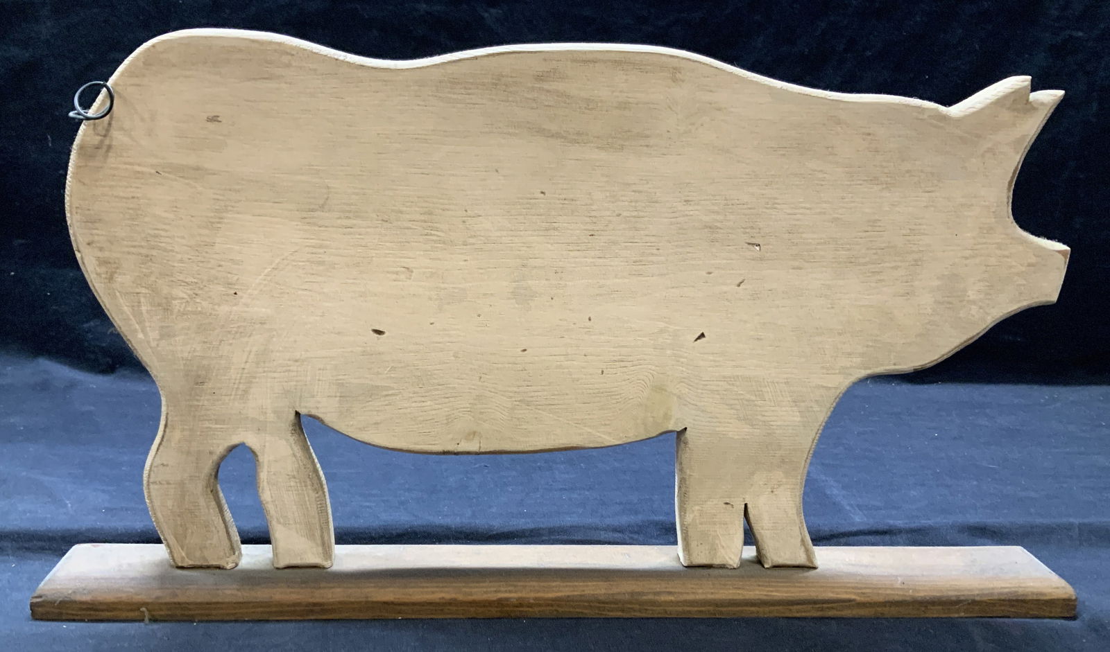Hand Crafted Wooden Folk Art Pig Figural (1 of 7)