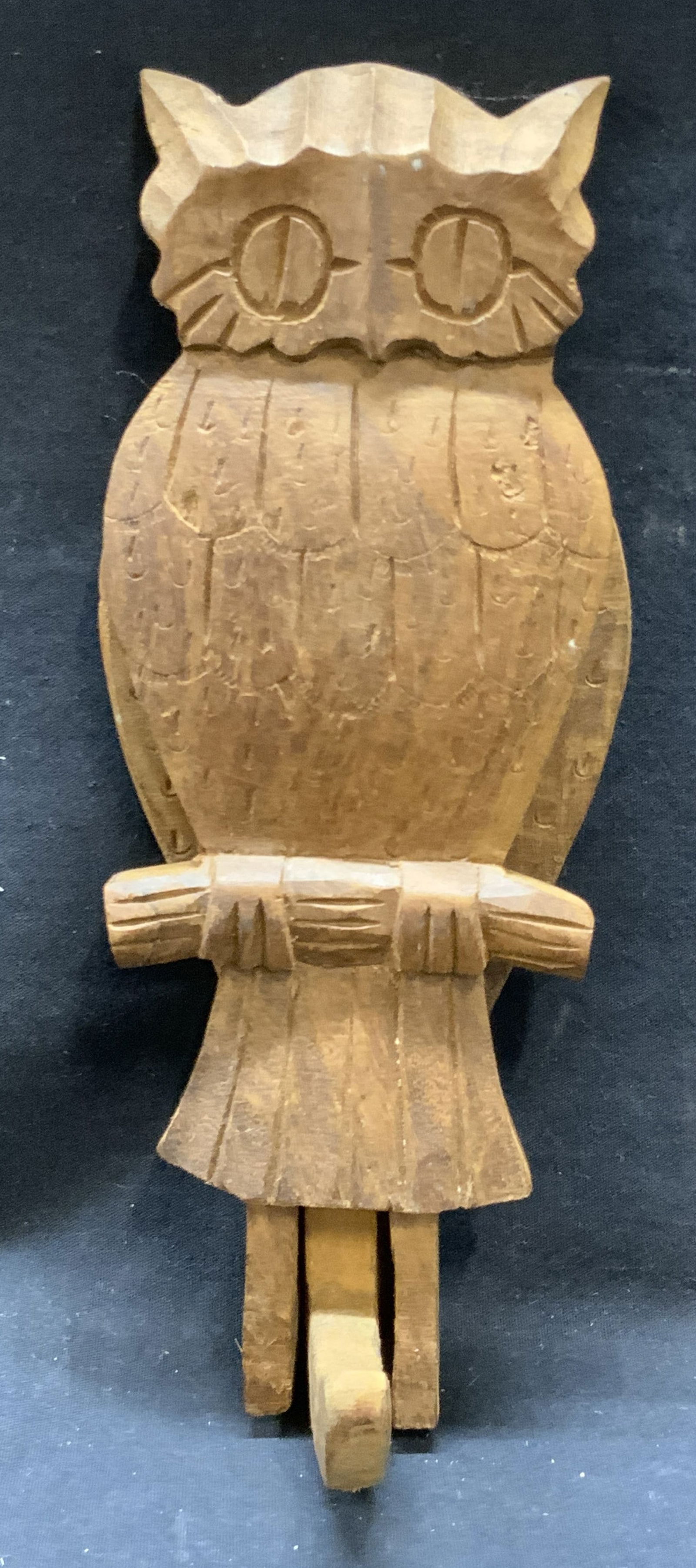 Vntg Carved Wood Folk Art Articulated Owl Figural (1 of 10)