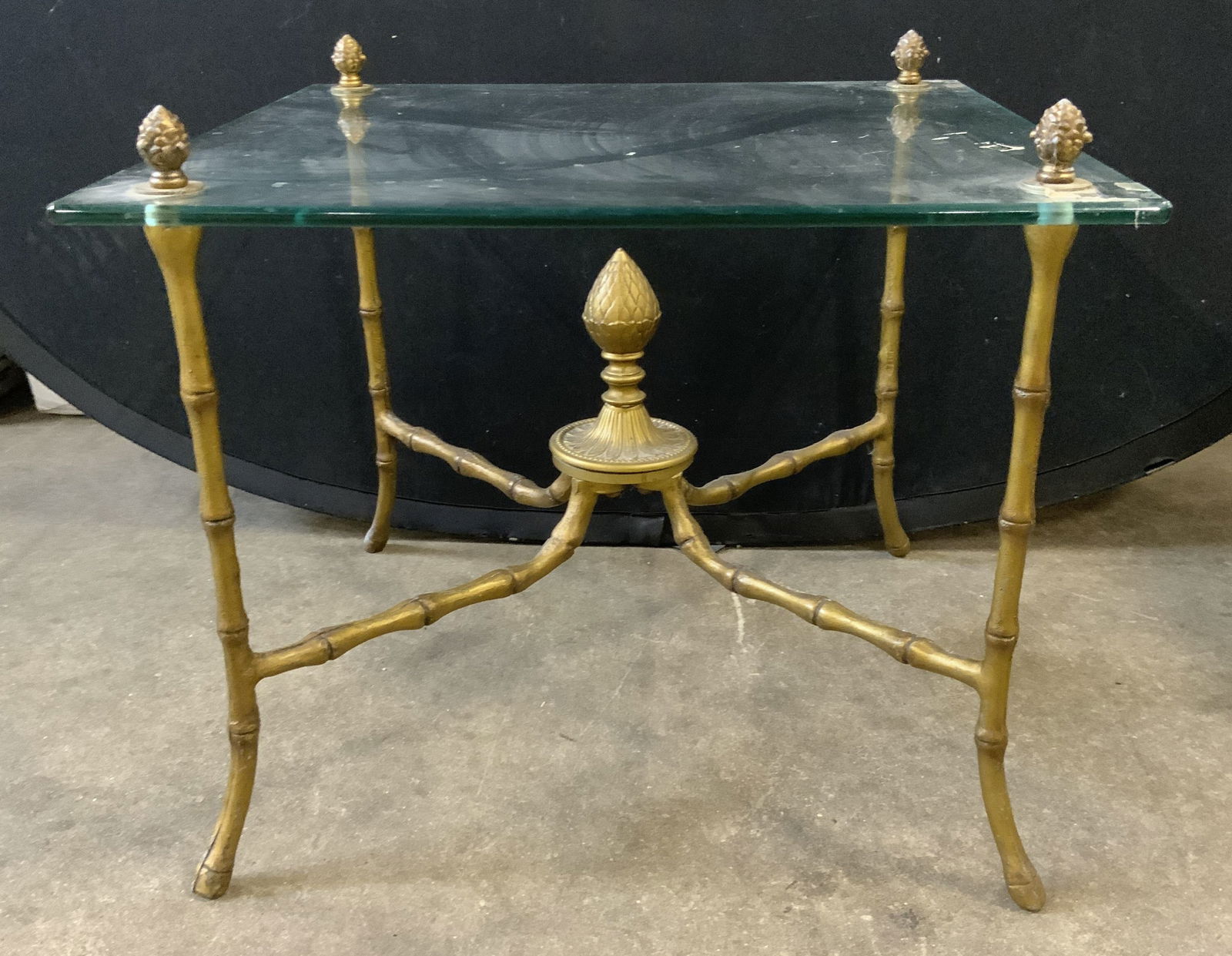 Vntg Brass Victorian Side Table W Glass Top (1 of 6)
