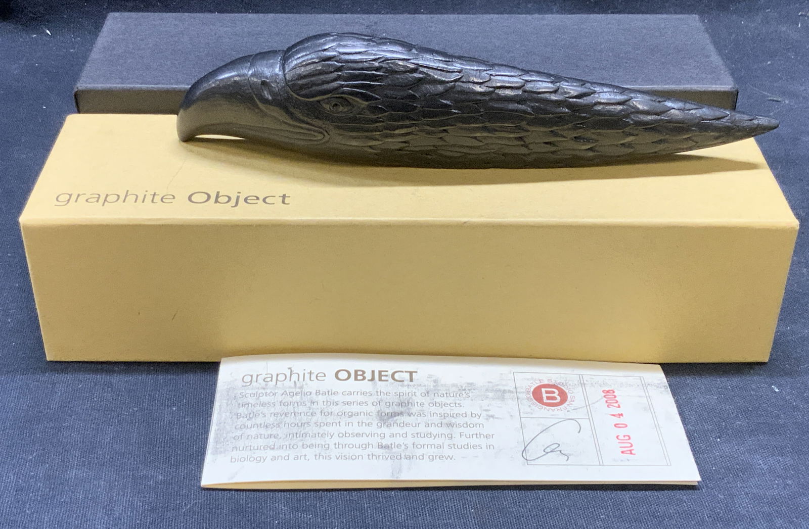 2006 AGELIO BATLE Signed Graphite Bird Sculpture (1 of 10)