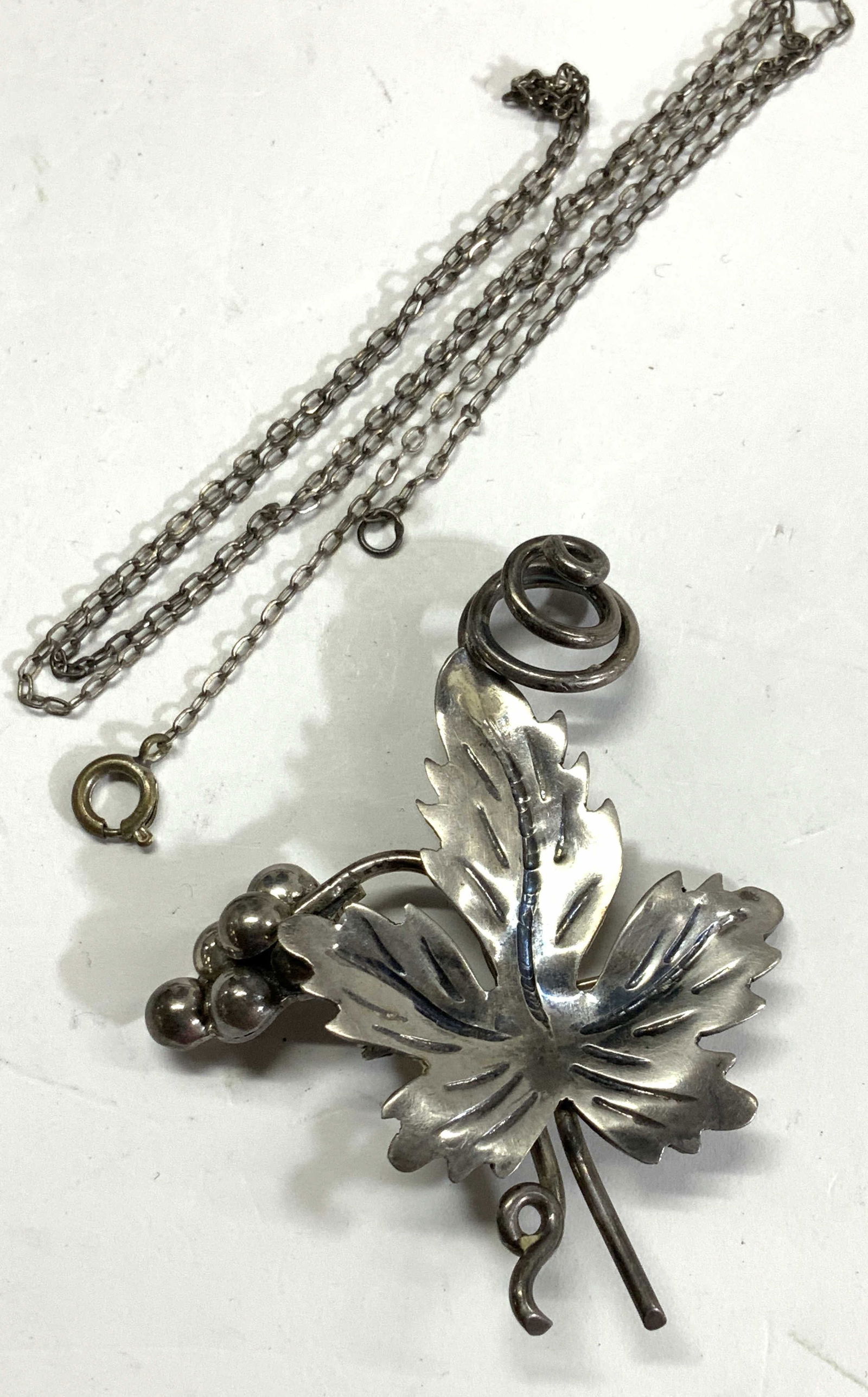 2 Sterling Silver Leaf Brooch +, Mexico (1 of 7)