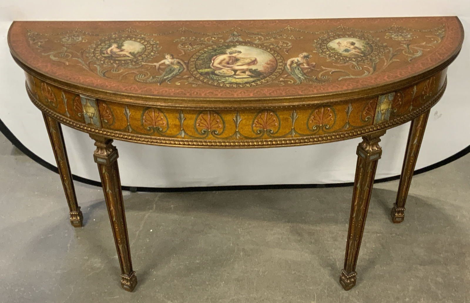 Vintage Painted Demilune Console Table (1 of 16)