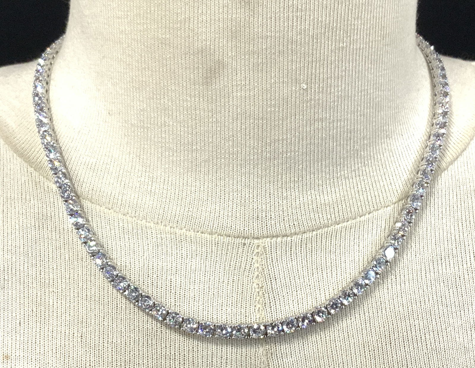 Sterling Silver Clear Cubic Zirconia Necklace (1 of 10)