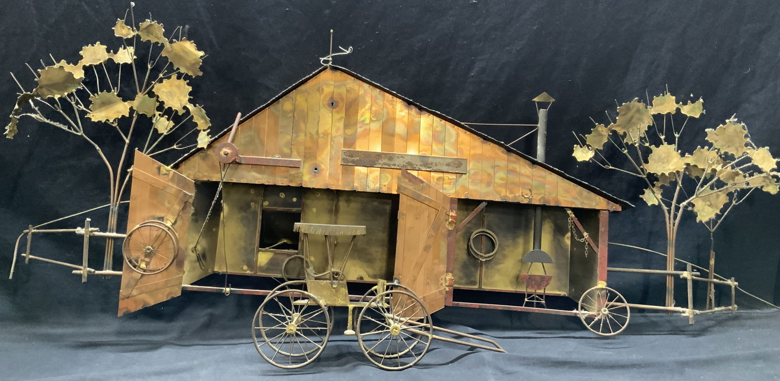 CurtisJere Sgd Brass & Copper Metal Wall Sculpture (1 of 13)