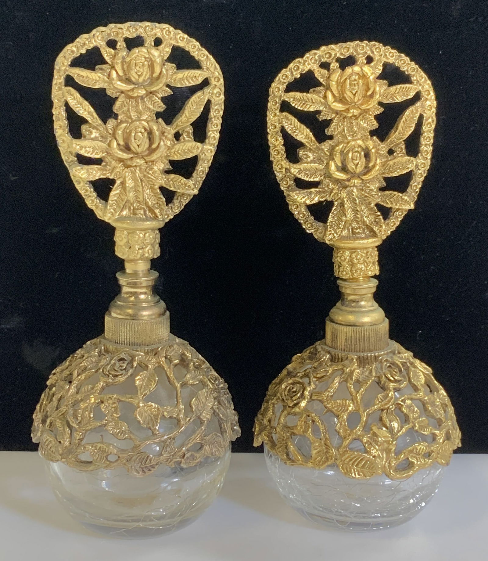 Pr.IRICE Gilt Brass Ormolu Perfume Bottles, Japan (1 of 9)