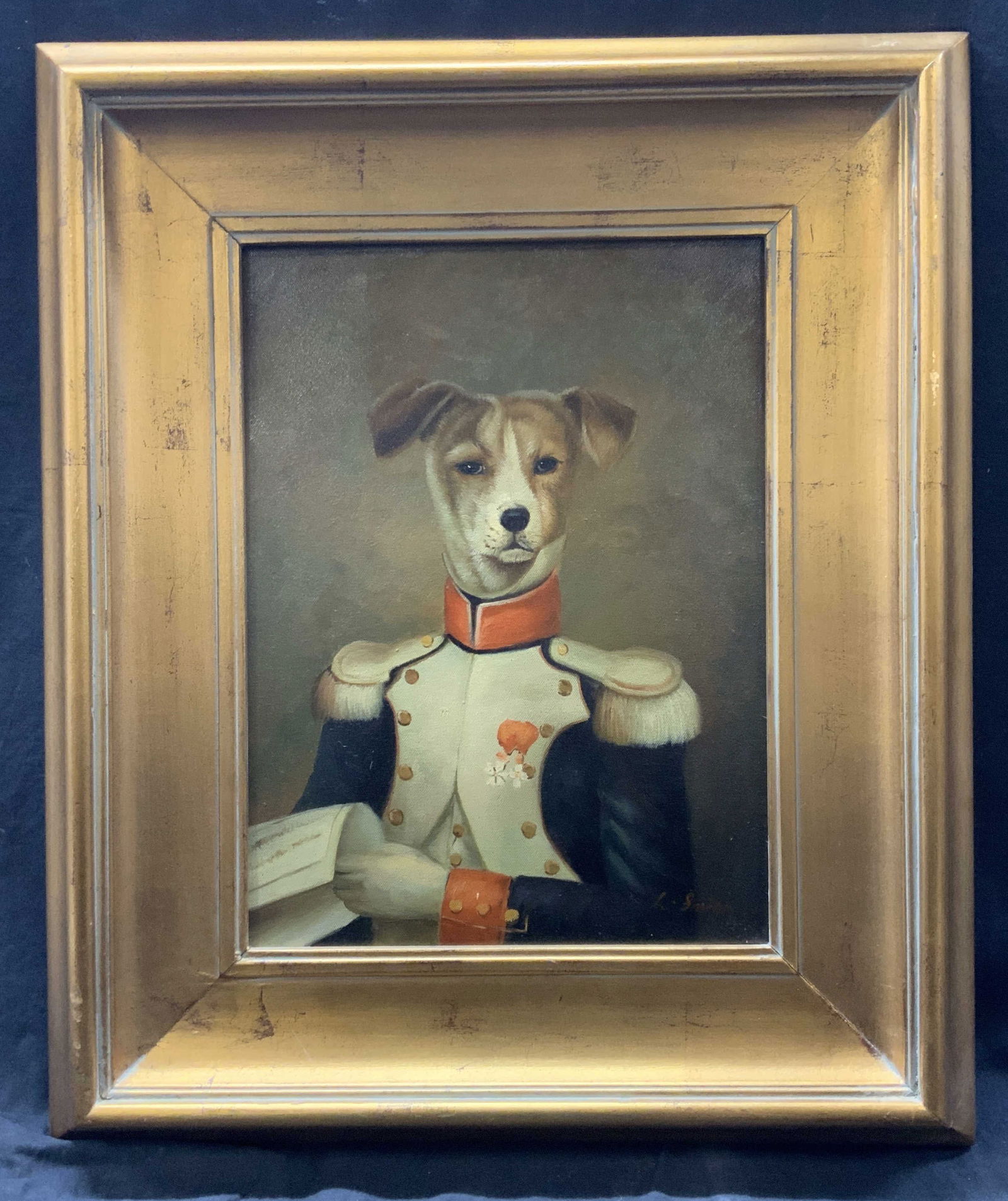 L. SMITH Signed Anthropomorphic Dog Painting (1 of 14)
