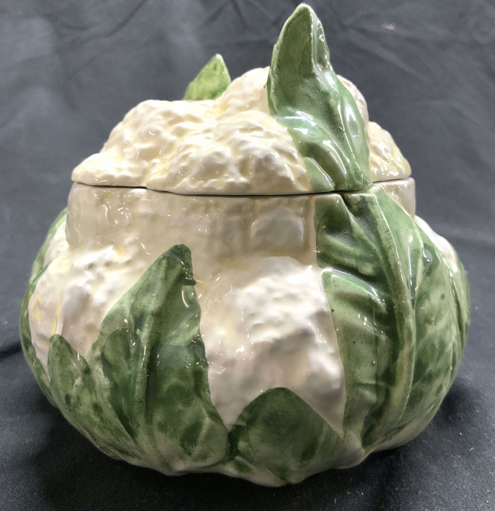 VIETRI MAJOLICA Ceramic Cauliflower Trinket Bx W Lid (1 of 8)