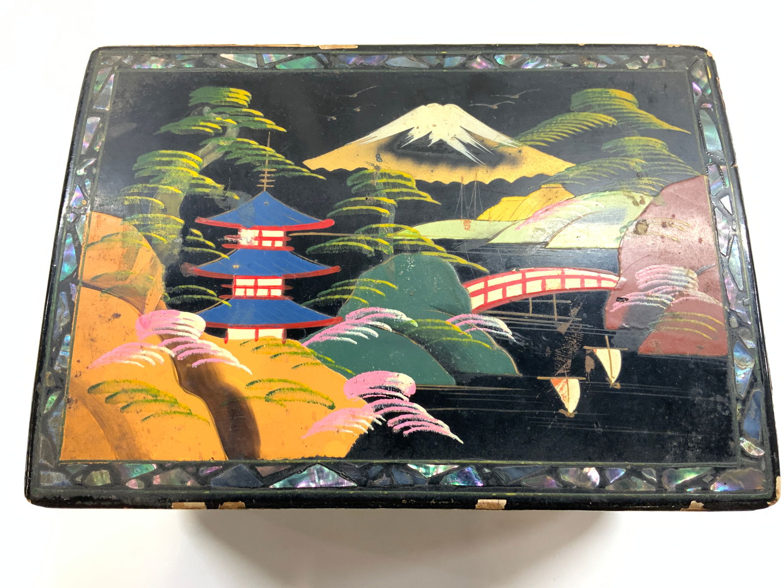 Hand Painted Lacquered Asian Jewelry Music Box (1 of 9)