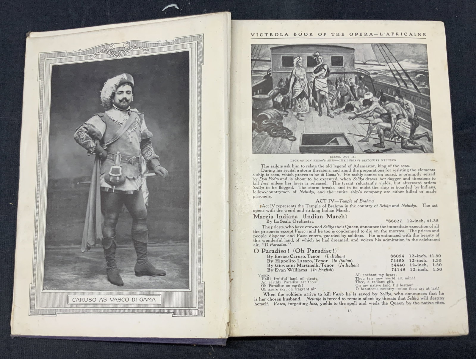 1919 The Victorian Book Of Opera Illustr. Book: 1919 copyright by The Victor talking machine company, the Victorian Book of opera. Illustrated with black and white images of costumed actors and opera houses. Purple toned leather bound hardcover boo