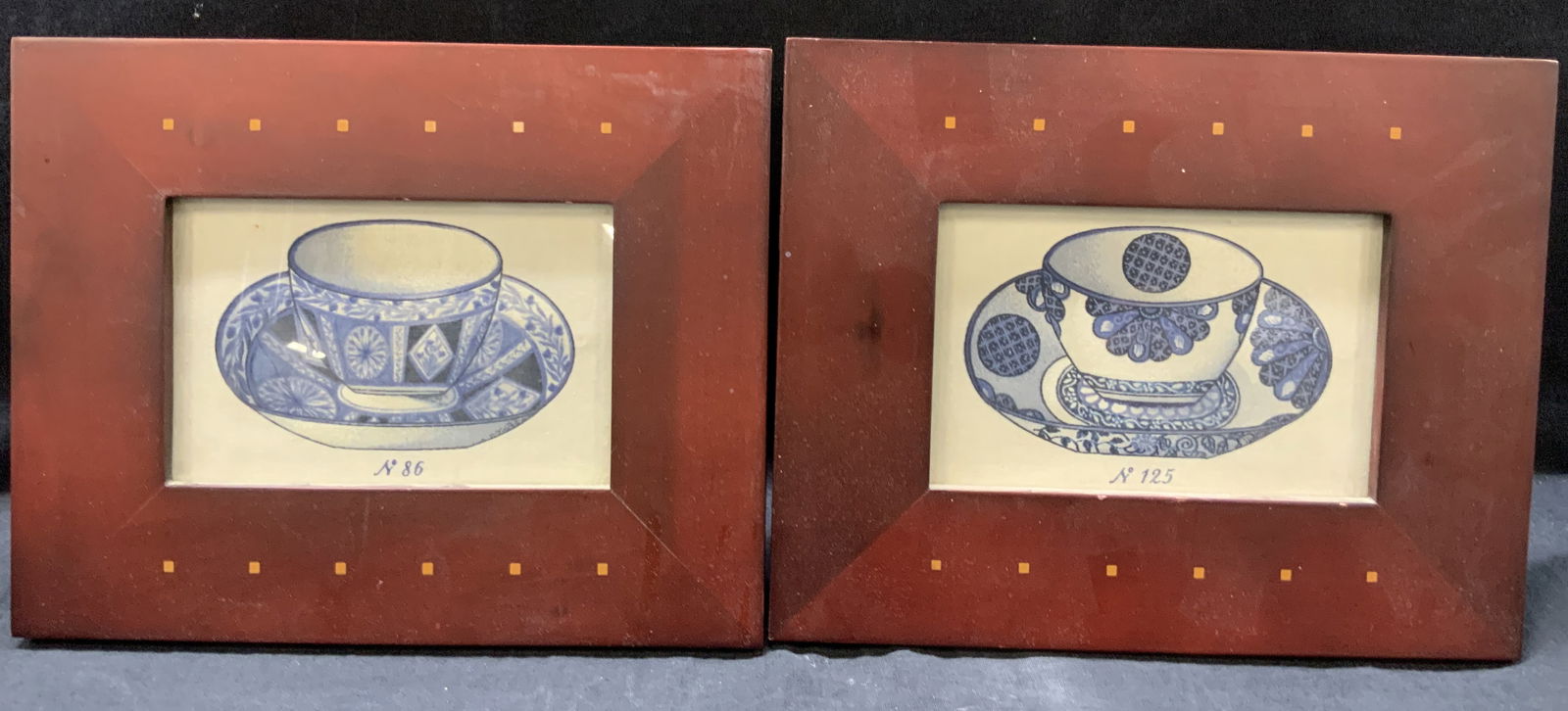 2 Fabric Art Painted Cups On Wool, Framed (1 of 8)