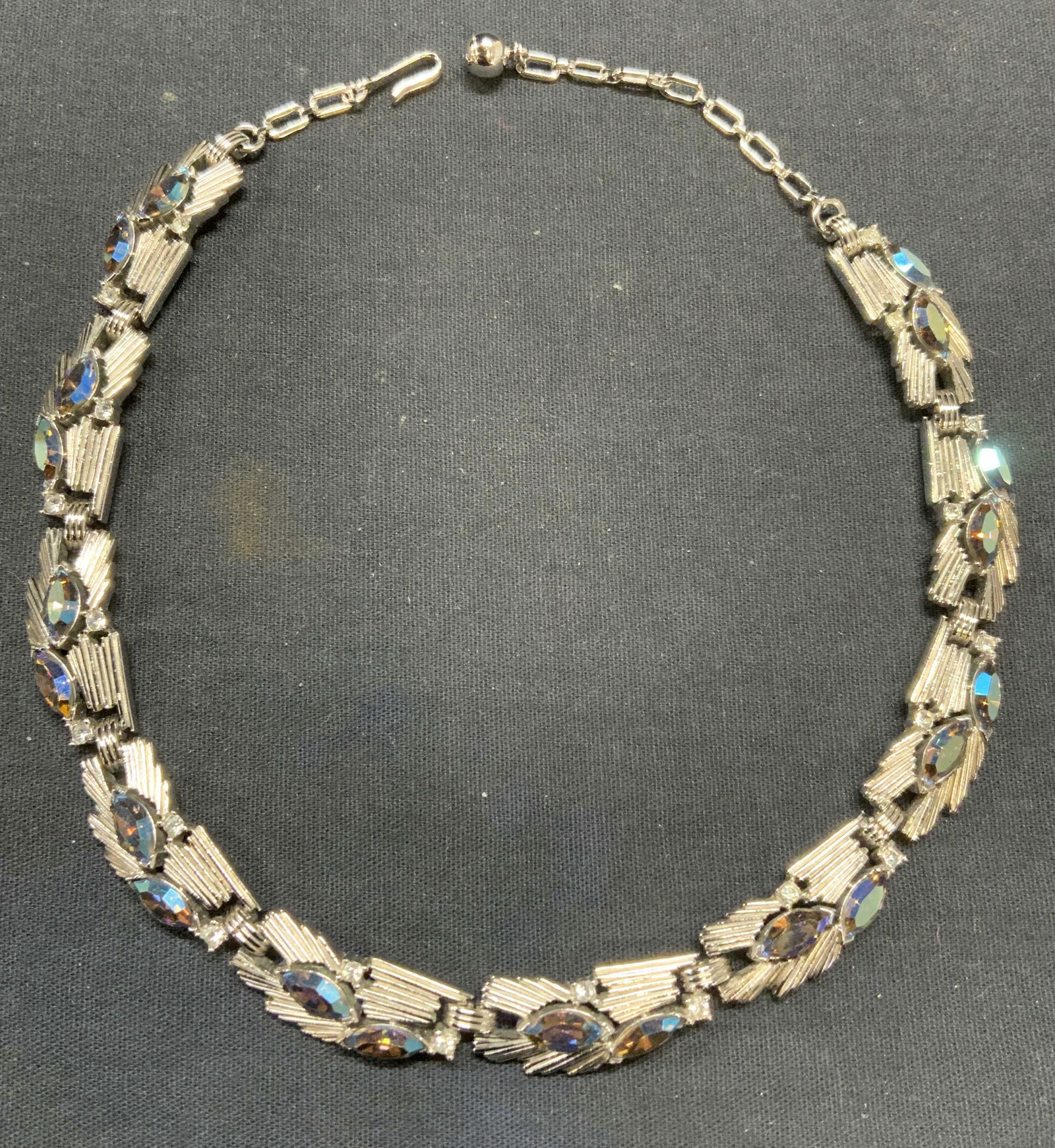 Vintage Trifari Silver Tone Crystal Necklace (1 of 7)