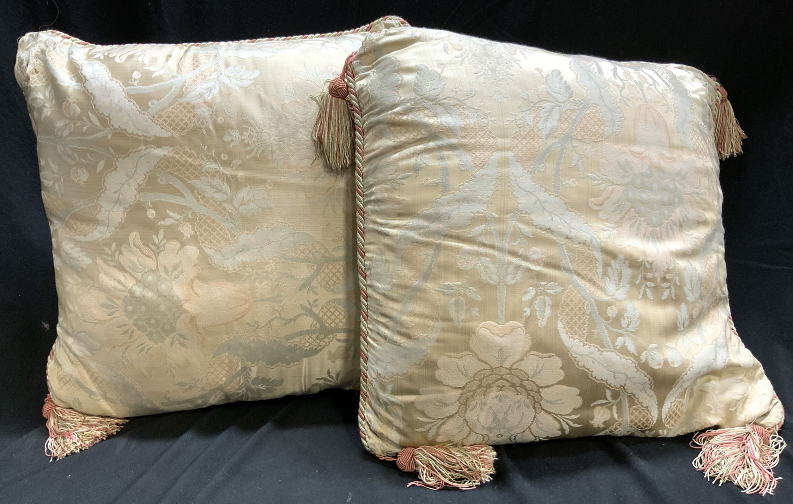 Pair Custom Silk Uph Pillows W Tassels (1 of 6)