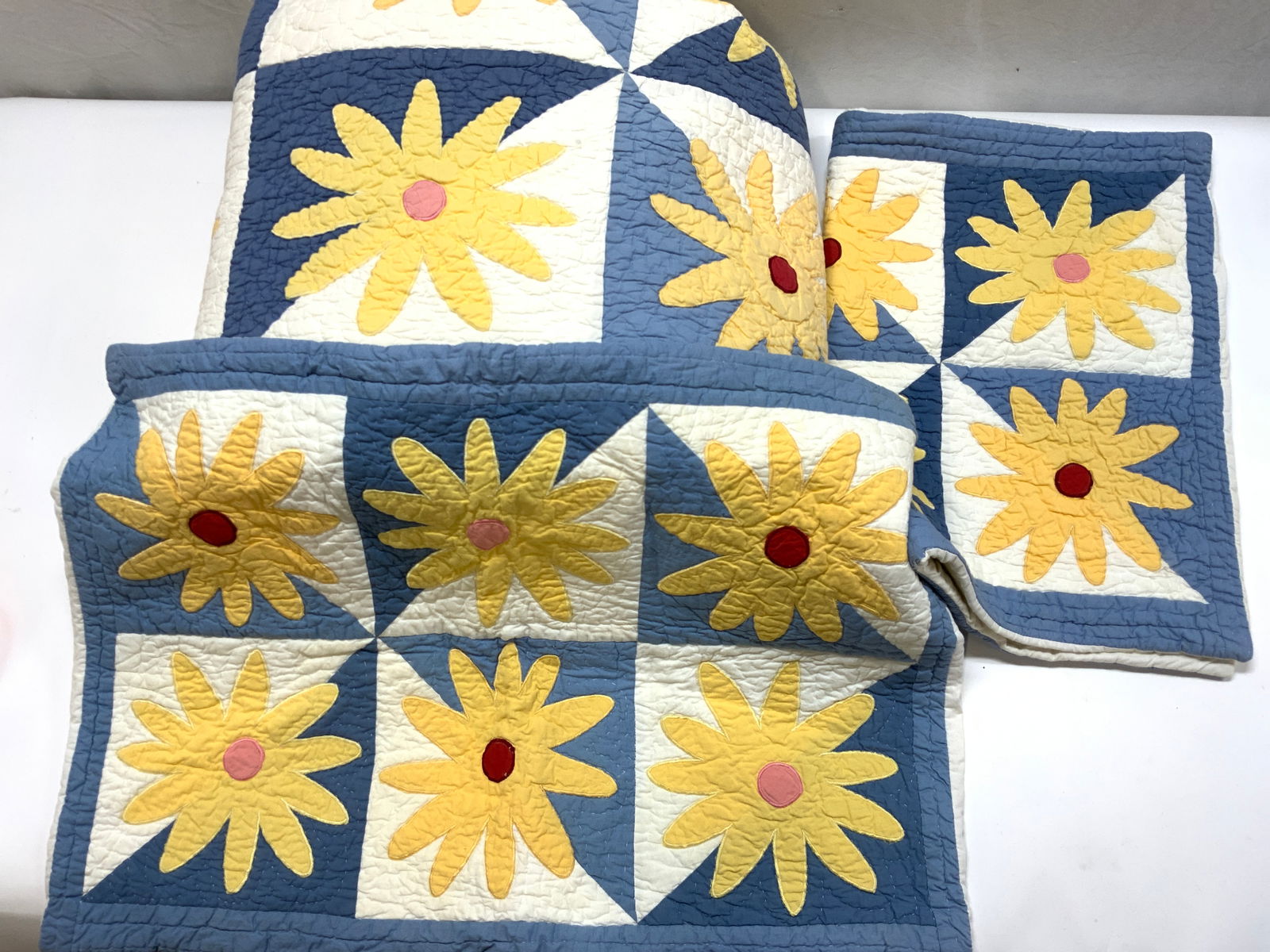 Pottery Barn Cotton Flower Quilt & Pillow Shams, 3 (1 of 11)