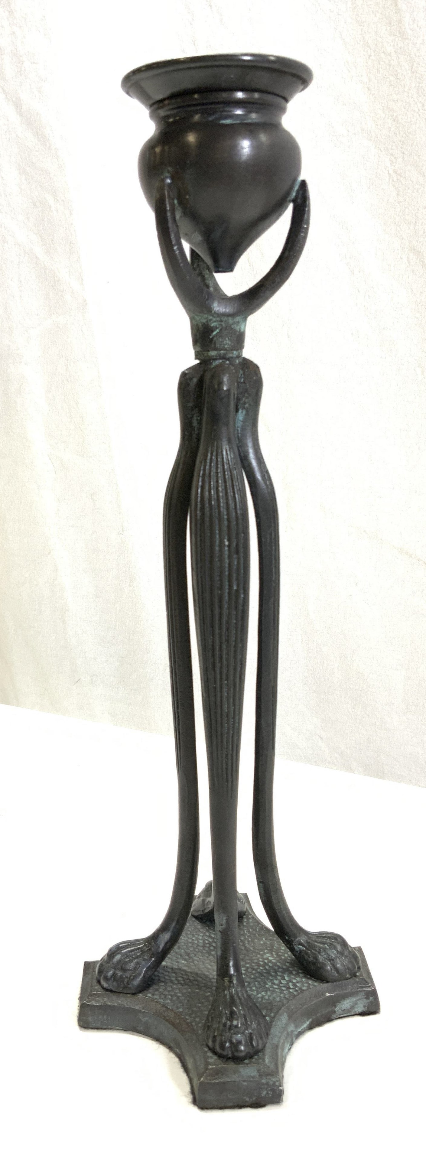 Bronze Toned Metal Claw Ft Candle Stick (1 of 6)