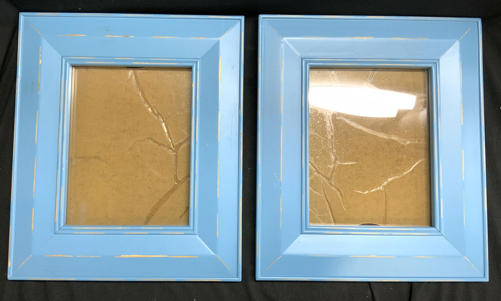 Pair Wood Veneer Picture Frames Aqua (1 of 7)