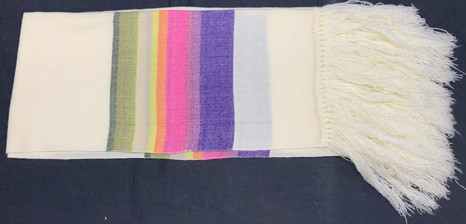 Hand Woven Material Blend Fringe Scarf (1 of 5)
