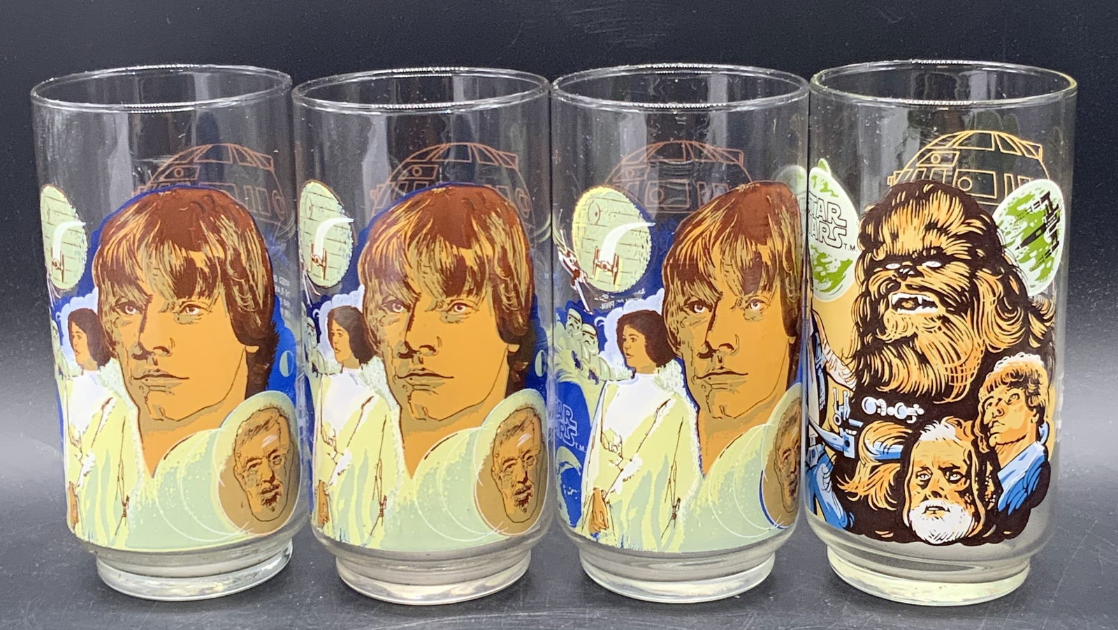 Set 4 Star Wars Luke Skywalker & Chewbacca Glasses (1 of 7)