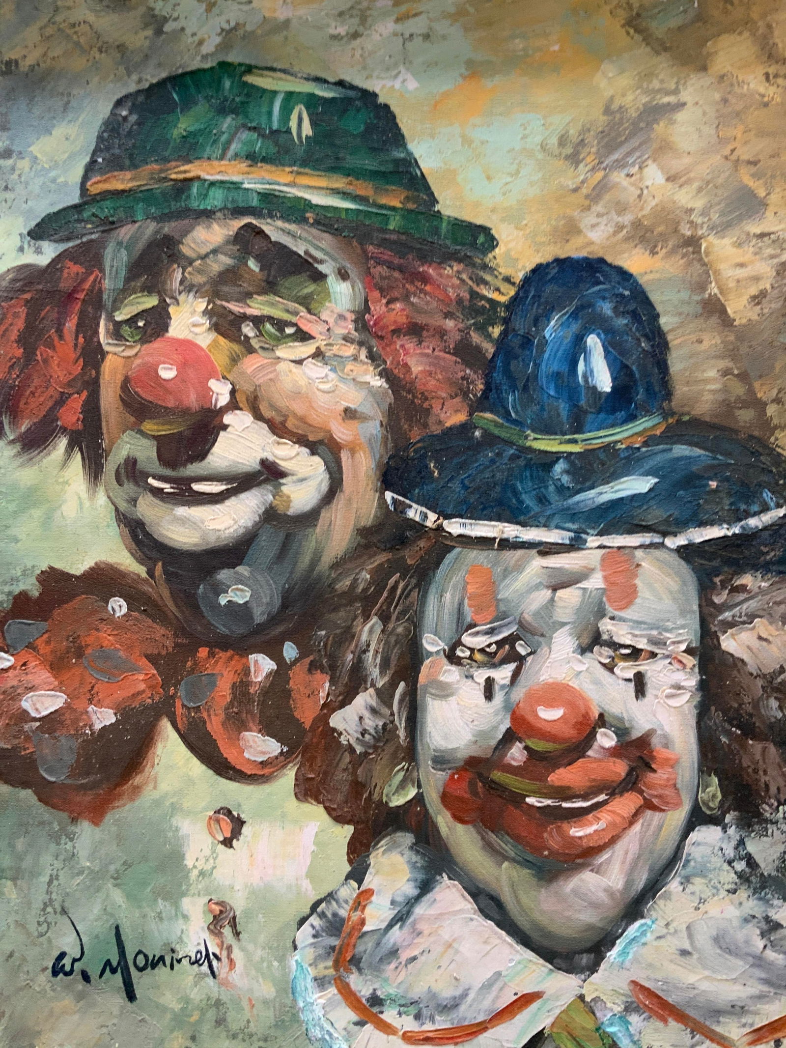 W.N.Lionel Sgd Clowns Oil Painting (1 of 8)