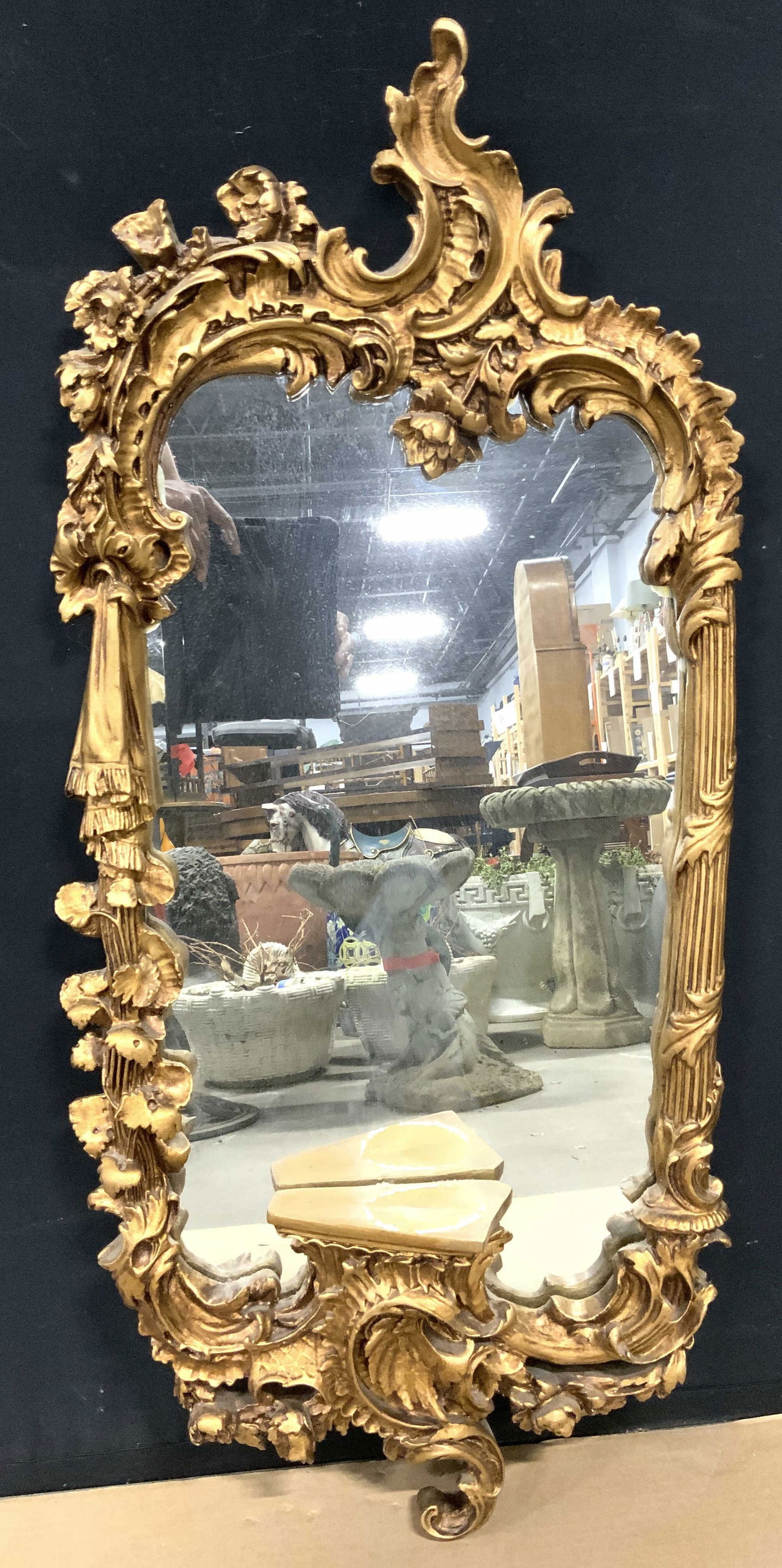 TOSCANO Ornate Gilt Wood Frame Wall Mirror 40in (1 of 8)