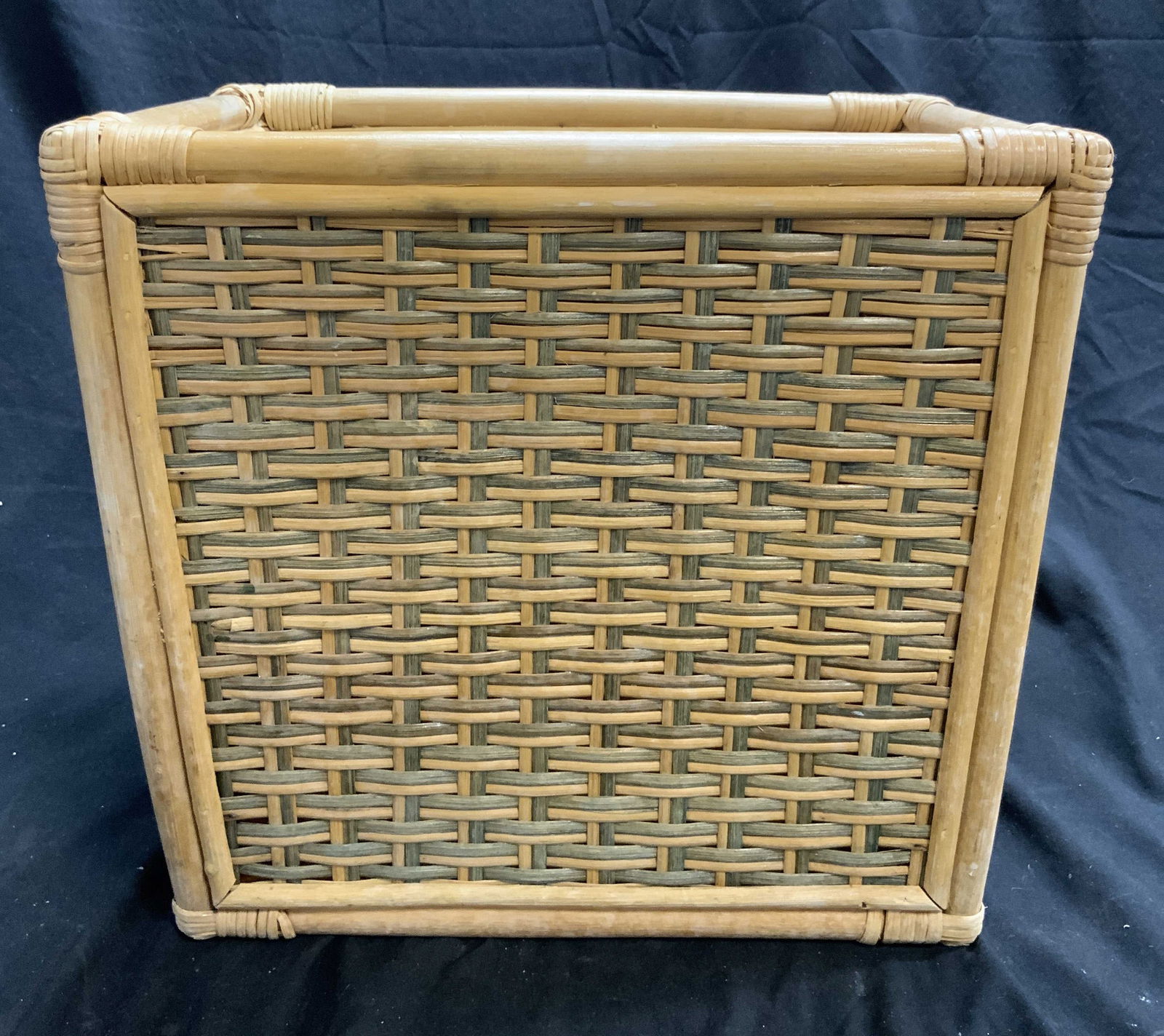 Woven Wicker Bamboo Style Bin Basket (1 of 7)