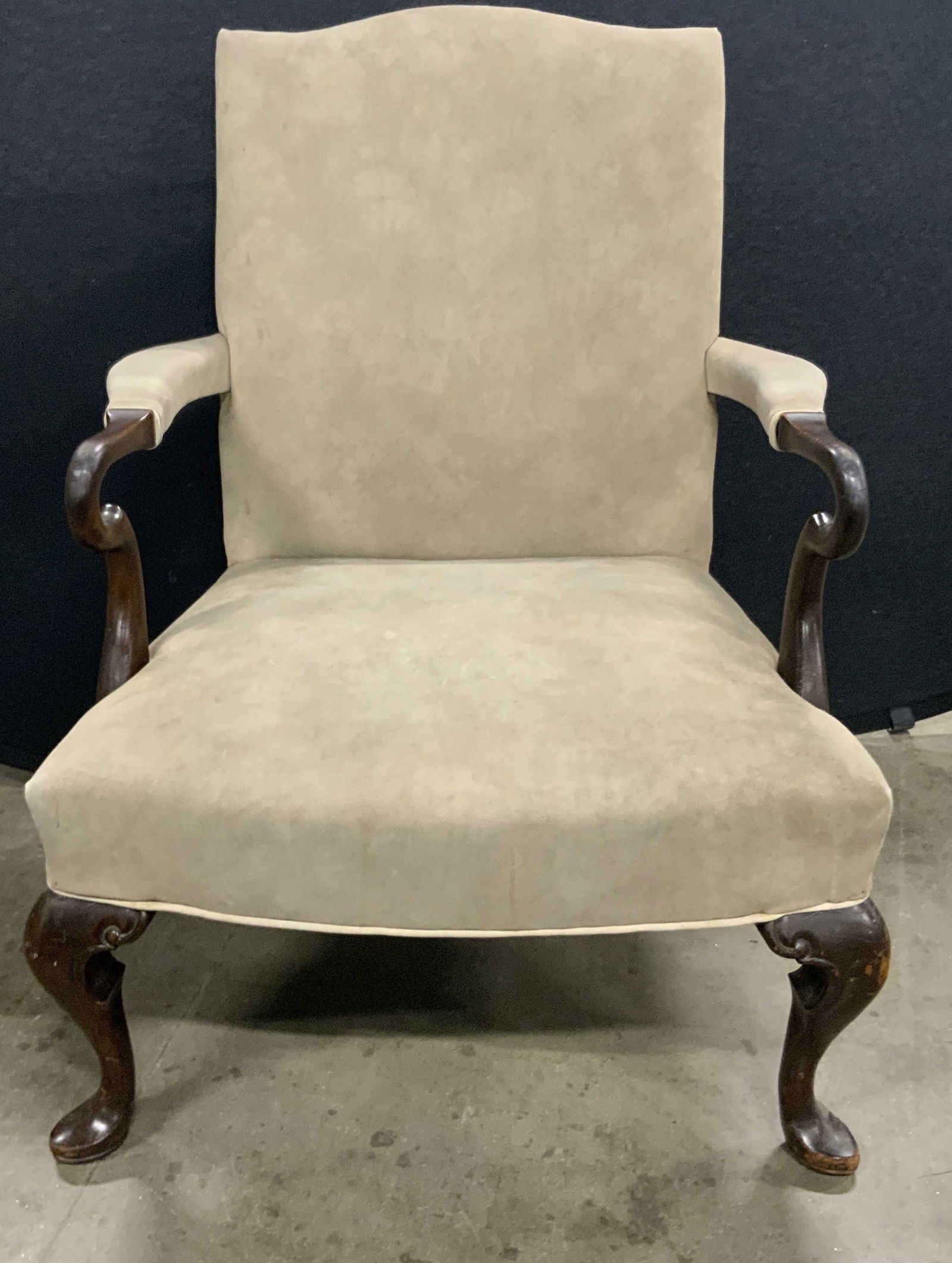 Vintage Chippendale Style Upholstered Armchair (1 of 10)
