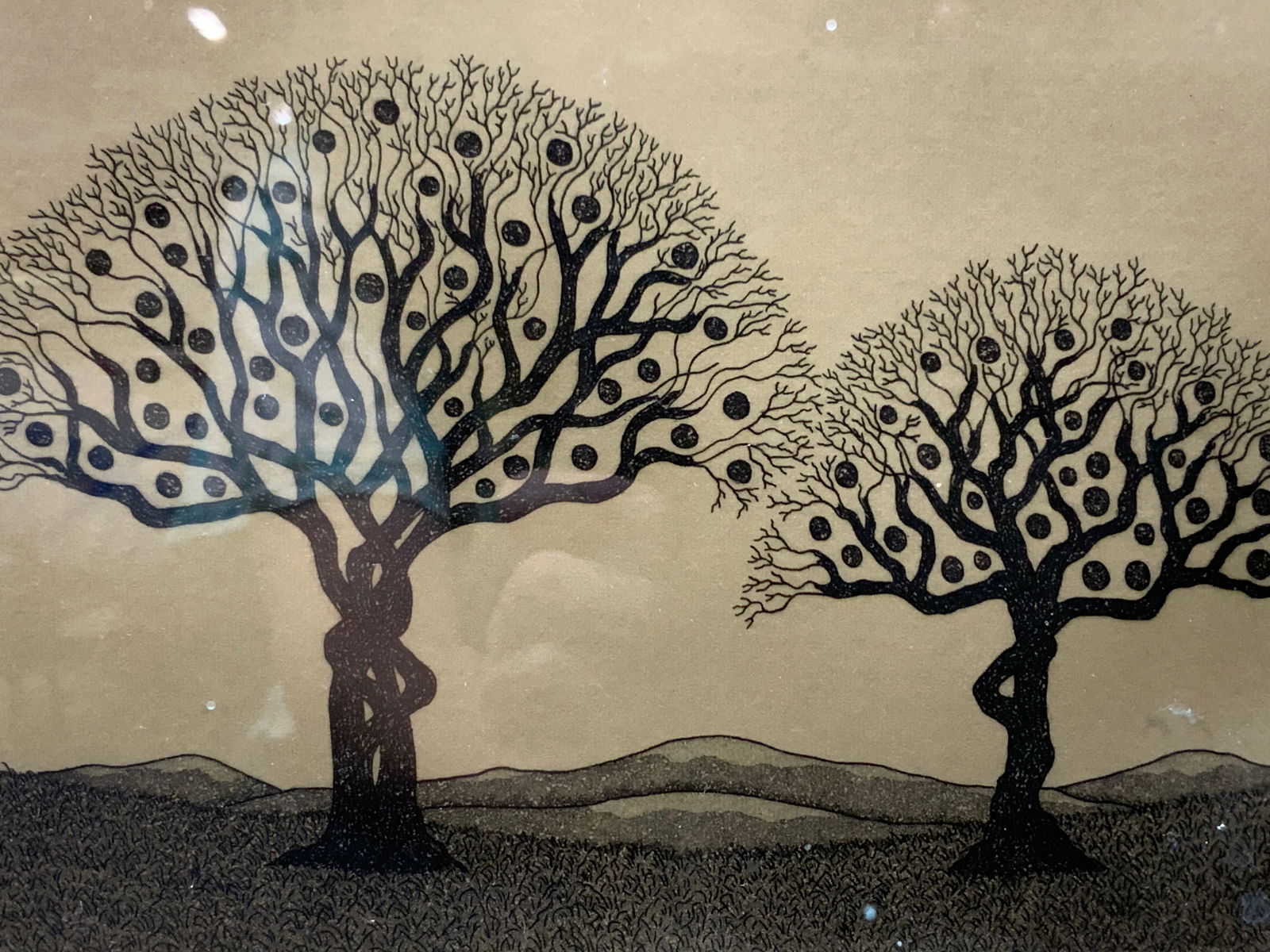 Leo P. Donahue Sgd Tree Hand Pulled Etching (1 of 7)