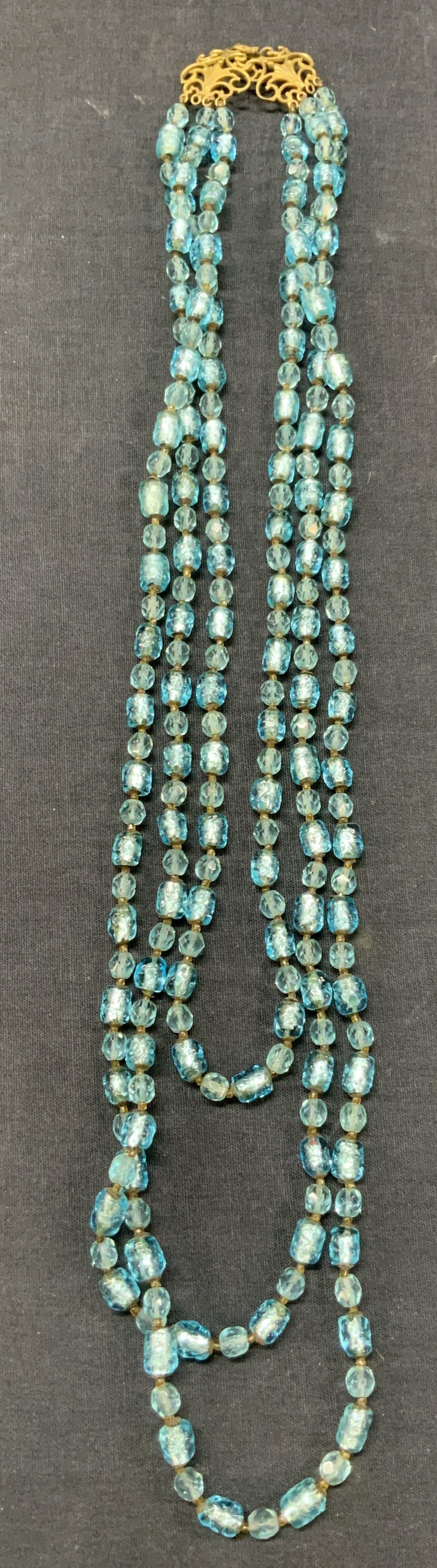 Vntg Multi Strand Glass Beaded Necklace (1 of 5)