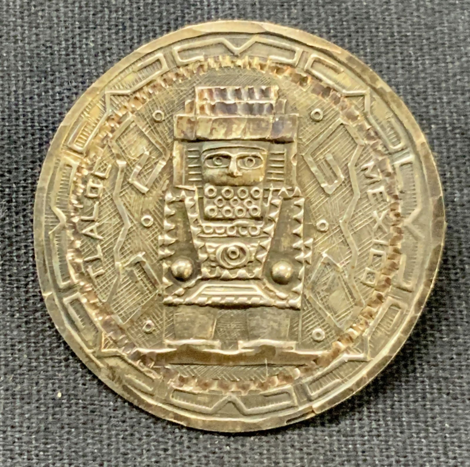 Sterling Silver Aztec Folk Art Pendant, MX (1 of 7)