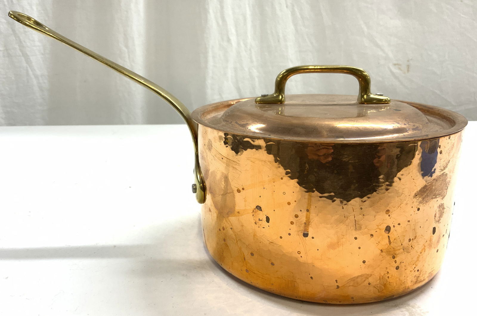 RUFFONI Vntg Copper Sauce Pot W Lid ITALY (1 of 9)