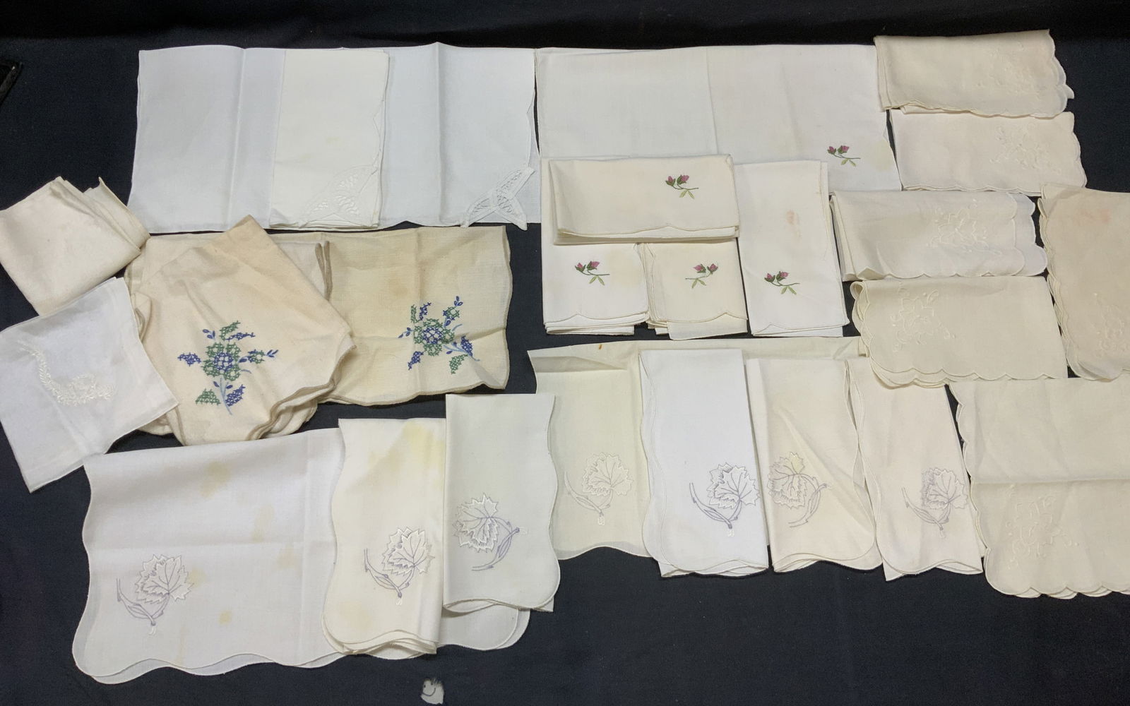Cotton & Linen Embroidered Vntg Napkin Sets, 25 (1 of 12)