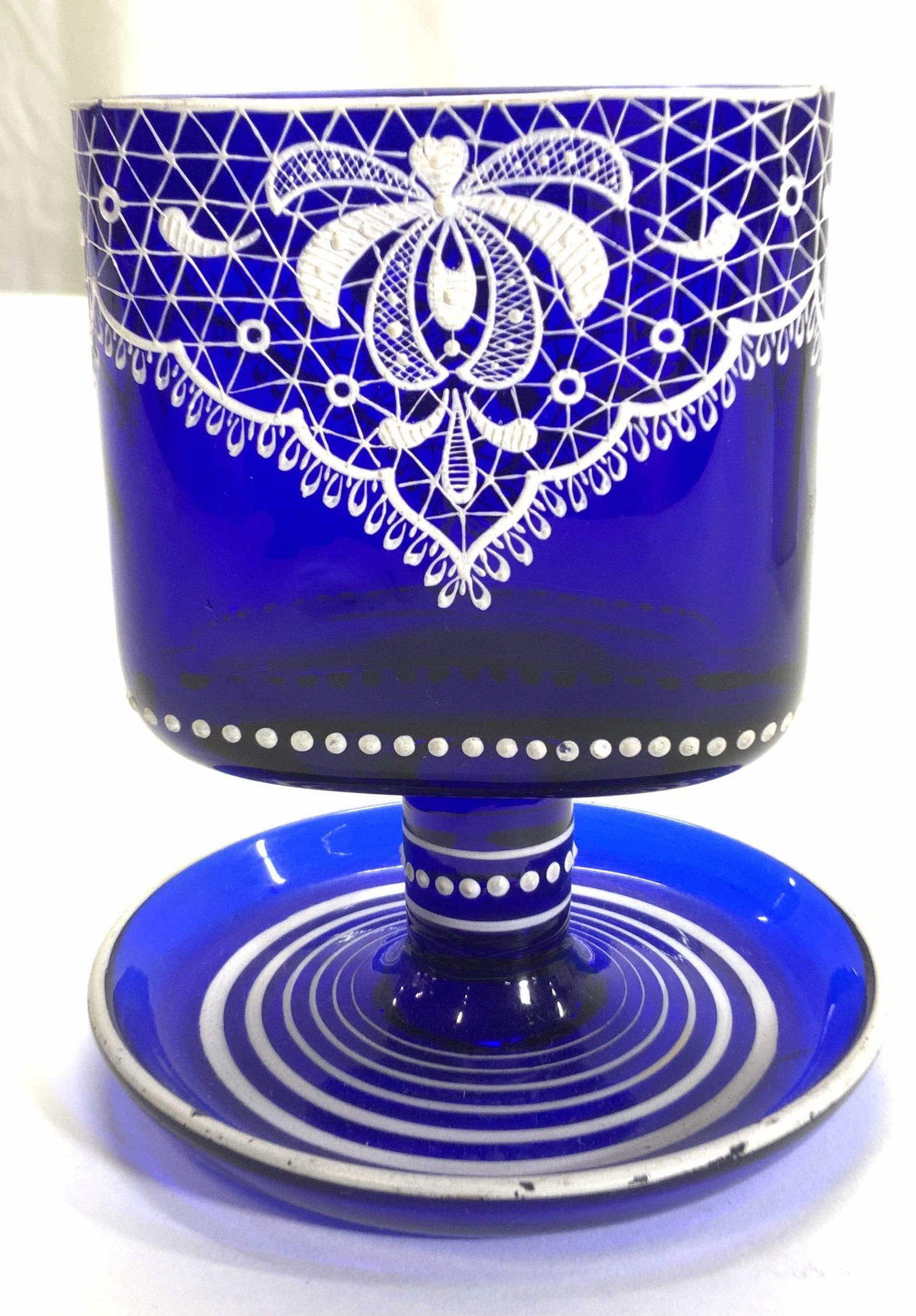 Hand Painted Cobalt Blue Glass Vase (1 of 6)