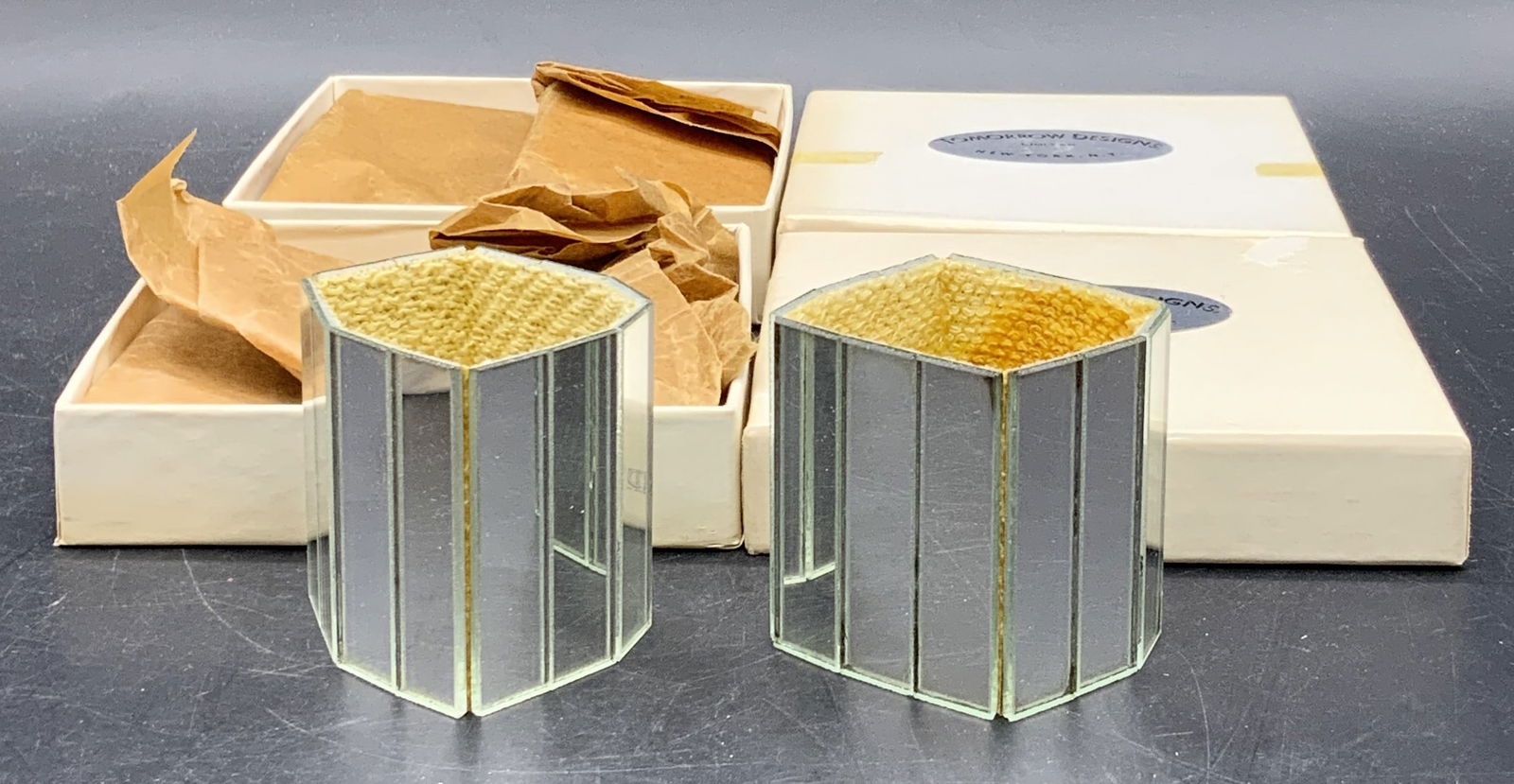 TOMORROW DESIGNS Mirrored Napkin Rings, Org Bx (1 of 8)