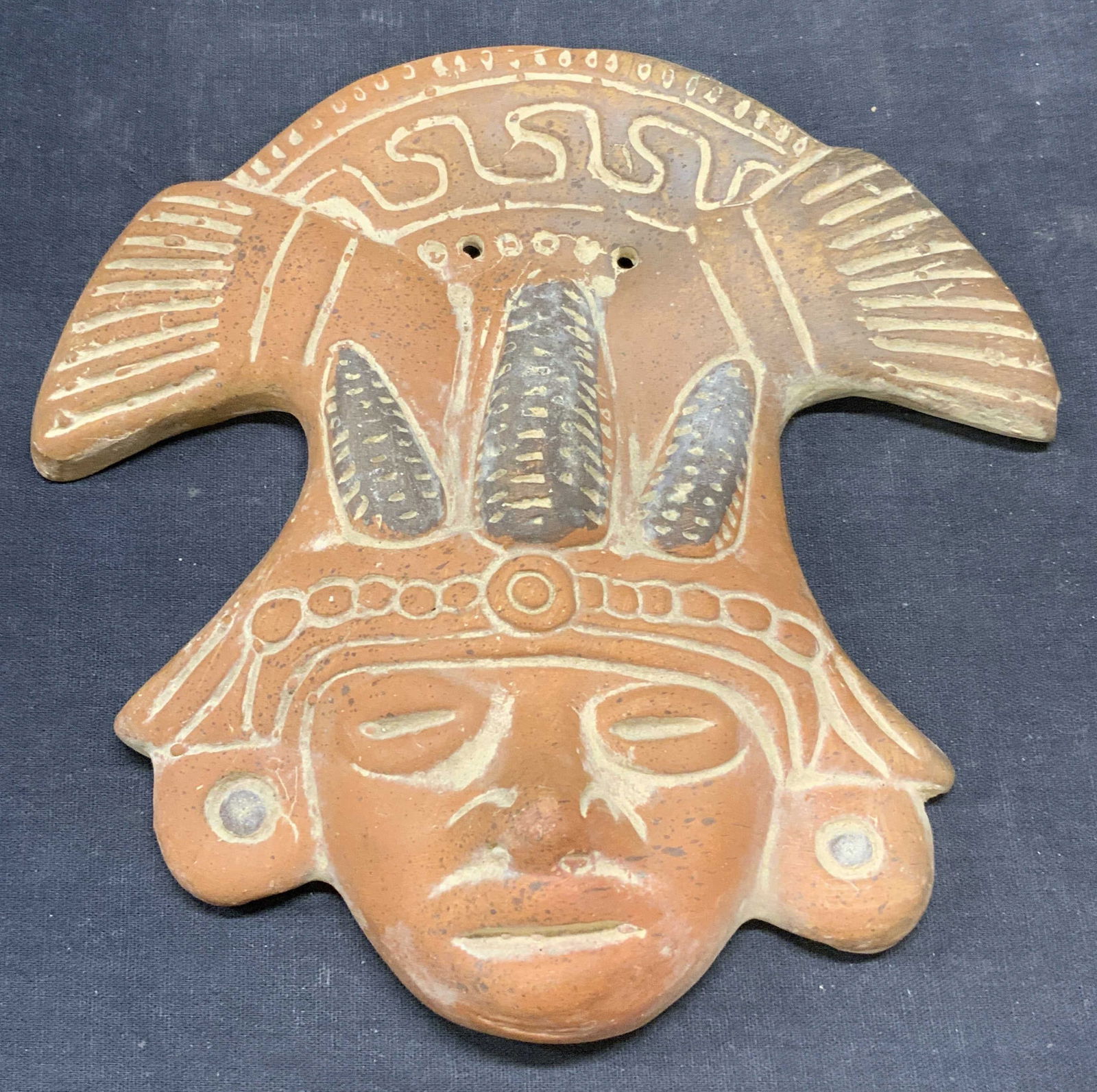 Pre Colombian Style Ceramic Wall Figural (1 of 6)