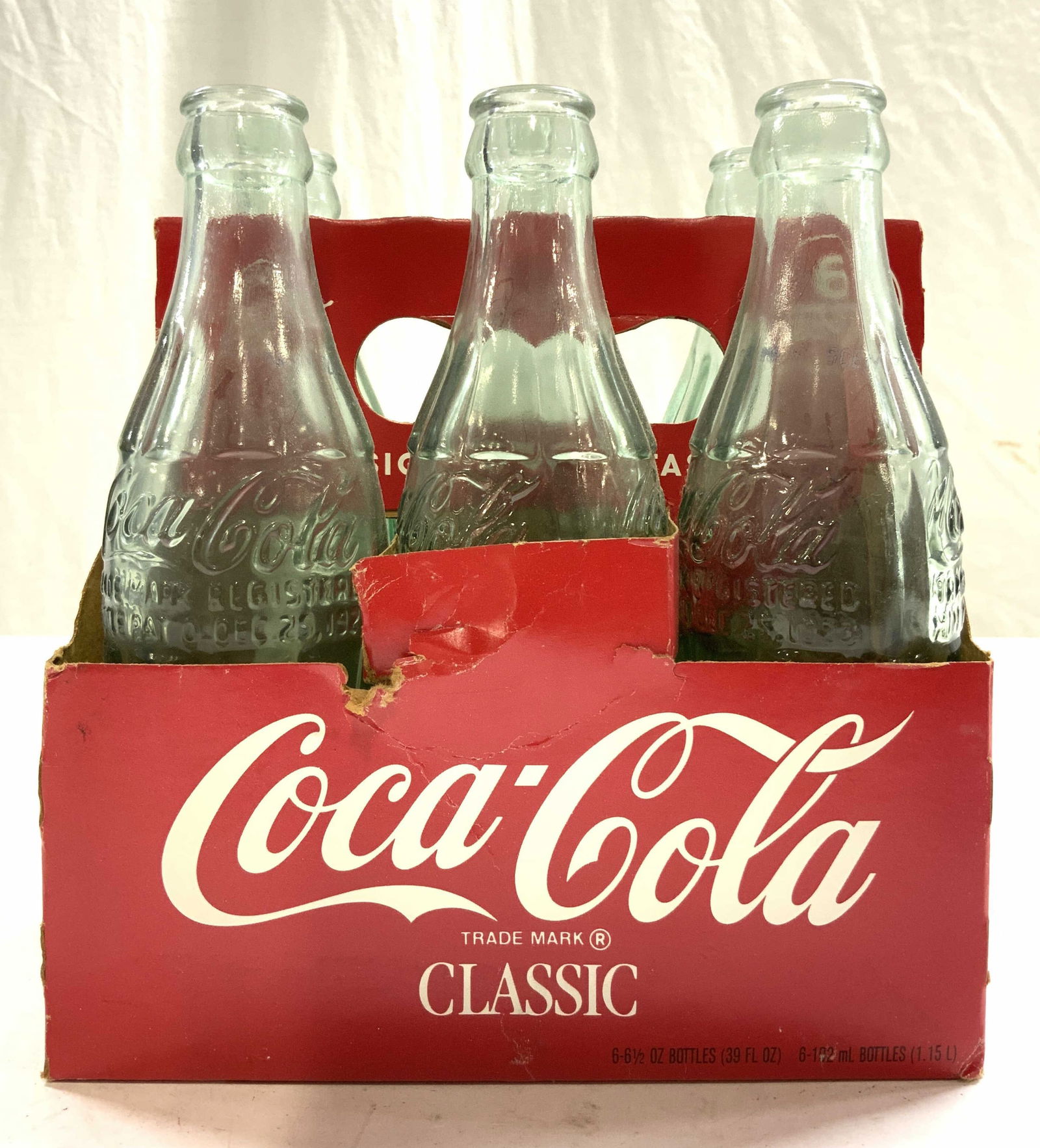 Set 6 Vntg Glass Coca Cola Bottles & Christmas Caddy (1 of 7)