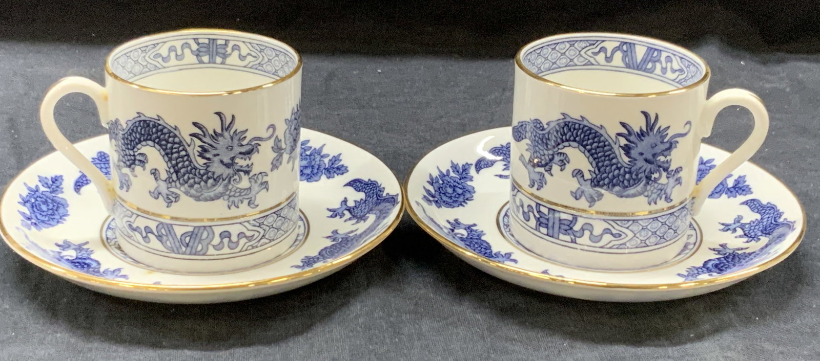 Set 2 Hammersley & Co Dragon Porcelain Cups (1 of 8)