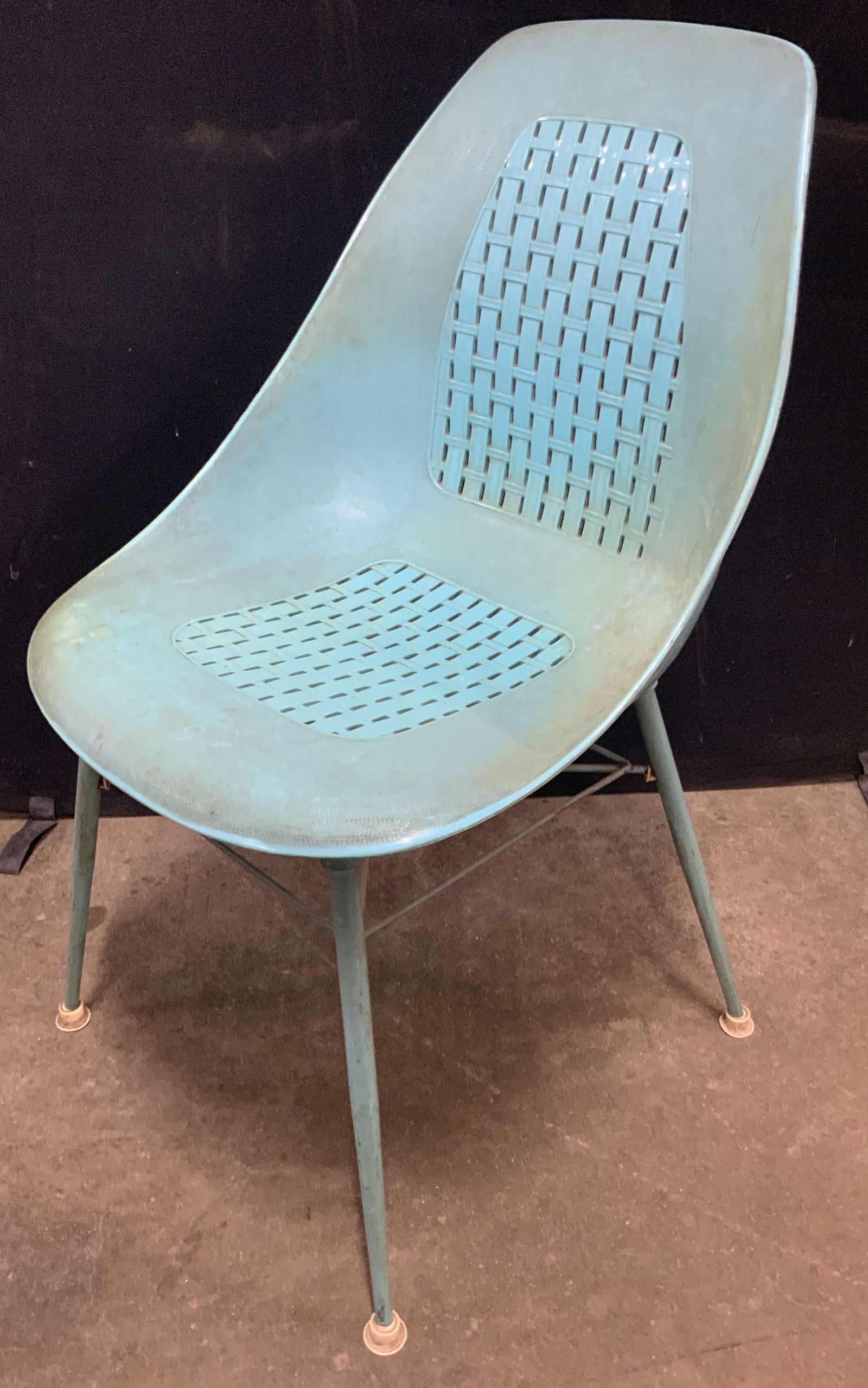 ALLADIN PLASTICS Vintage MCM Turquoise Shell Chair (1 of 10)