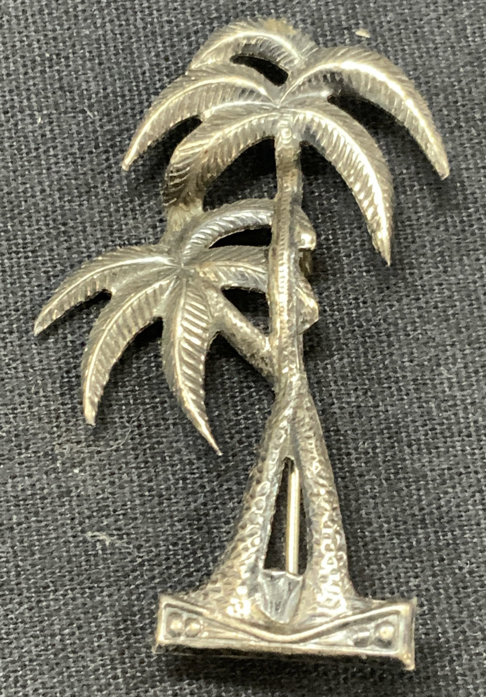 Sterling Silver Repousse Palm Tree Brooch (1 of 5)