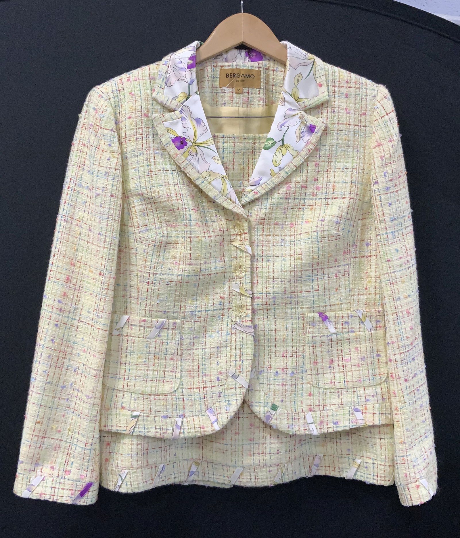 BERGAMO Multicolored Two-Piece Blazer & Skirt Set (1 of 8)
