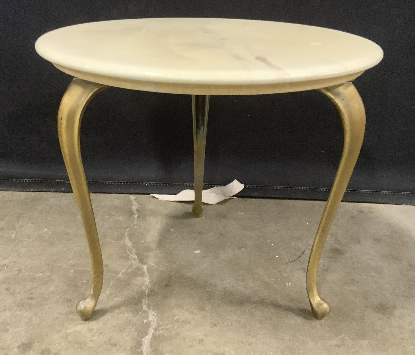 MarbleCraft Vntg Side Table W Gilt Metal Legs (1 of 8)